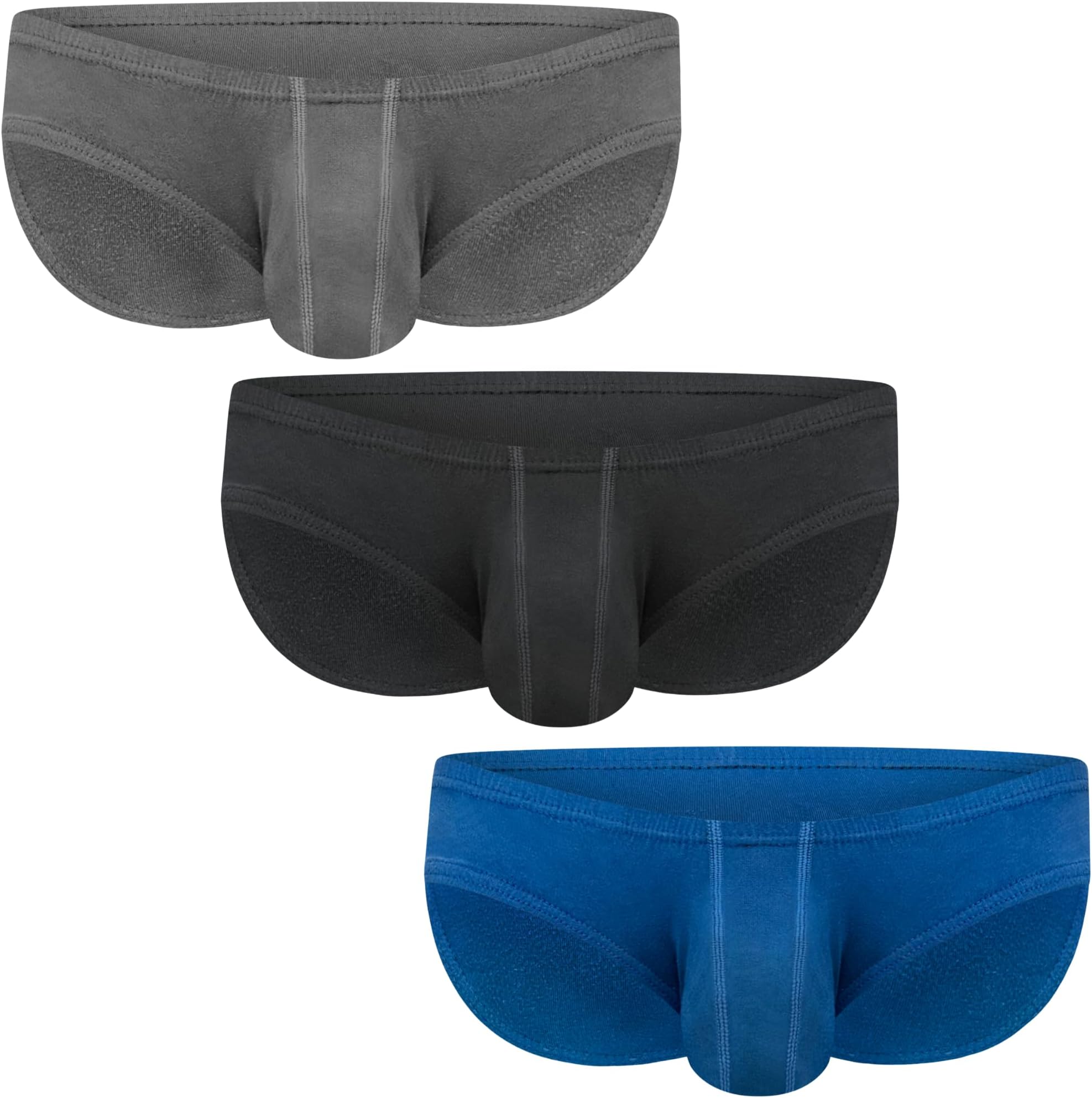 Real Men Ares-Accent Low Rise Bikini Briefs 1-3-6-Pack with ABCD Pouch XS-5XL