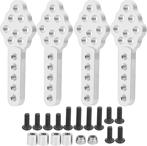 Miniatura 10 de 4 piezas RC coche amortiguador montaje ajustable aleación de aluminio altura ángulo soporte compatible con SCX10 110 RC Crawler (naranja)