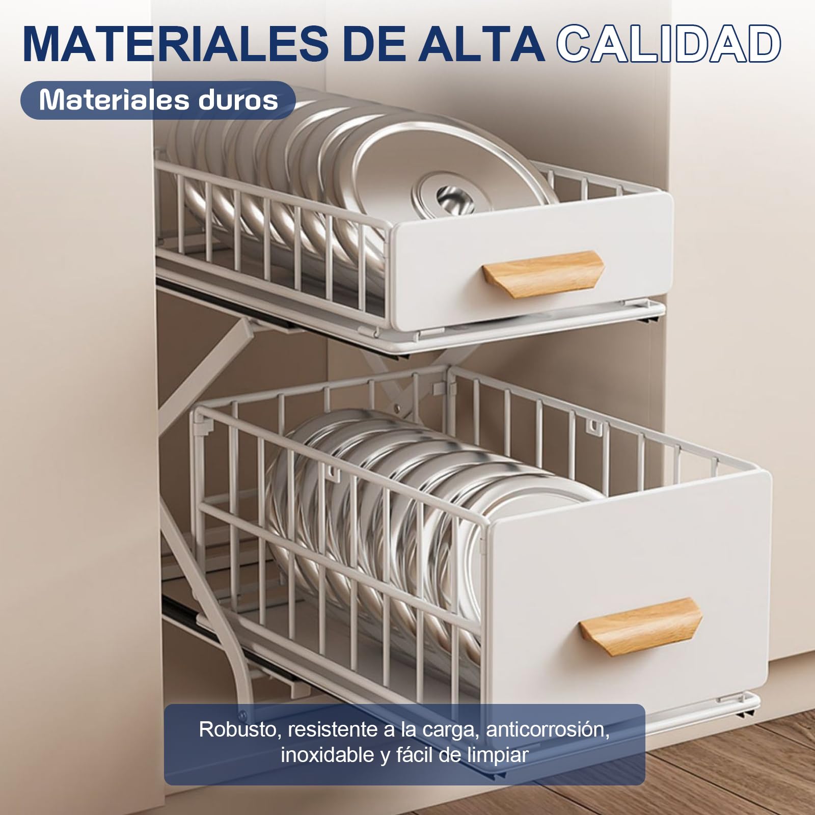 Estantería para especias, 2 niveles, encimera, cocina, organizador sin montaje, organizador extensible, espacio para especias y botellas (blanco)