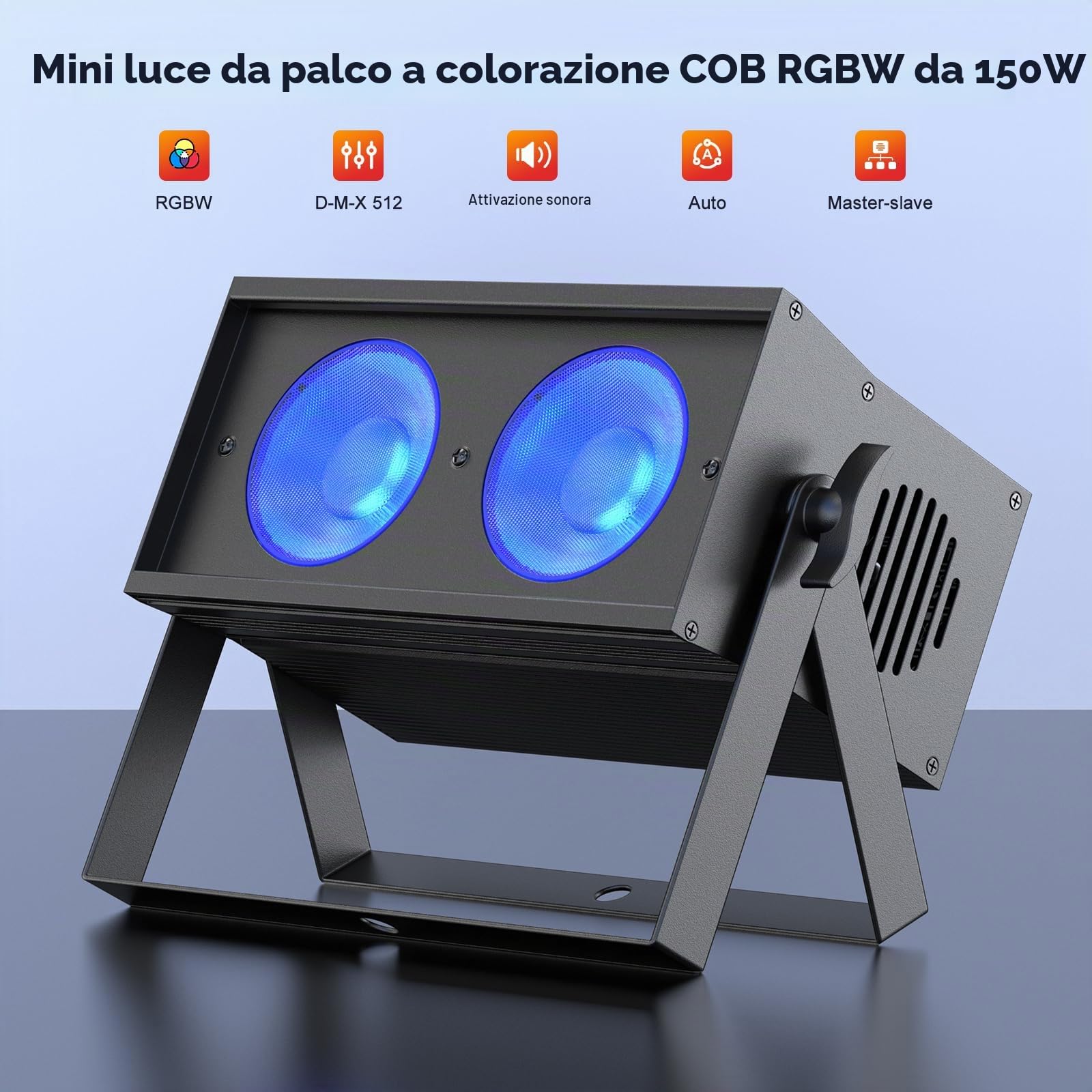 150W Par LED RGBW Luce di Scena 8CH COB Luci da Palcoscenico per DJ, Festa, Teatro, Show, Discoteca Faretto