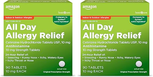 Miniatura 7 de Yaxa Basic Care - Pastillas All Day Allergy de 10 mg de diclorhidrato de cetirizina, antihistamínico, 90 comprimidos