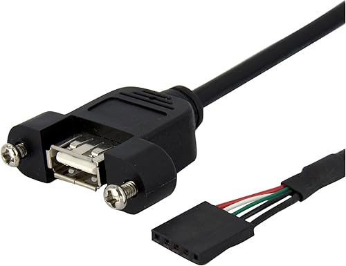 StarTech.com Cable USB de montaje en panel de 3 pies - USB A a placa base FF - Adaptador USB A-hembra a USB - Puerto USB-A (F), 3 pies