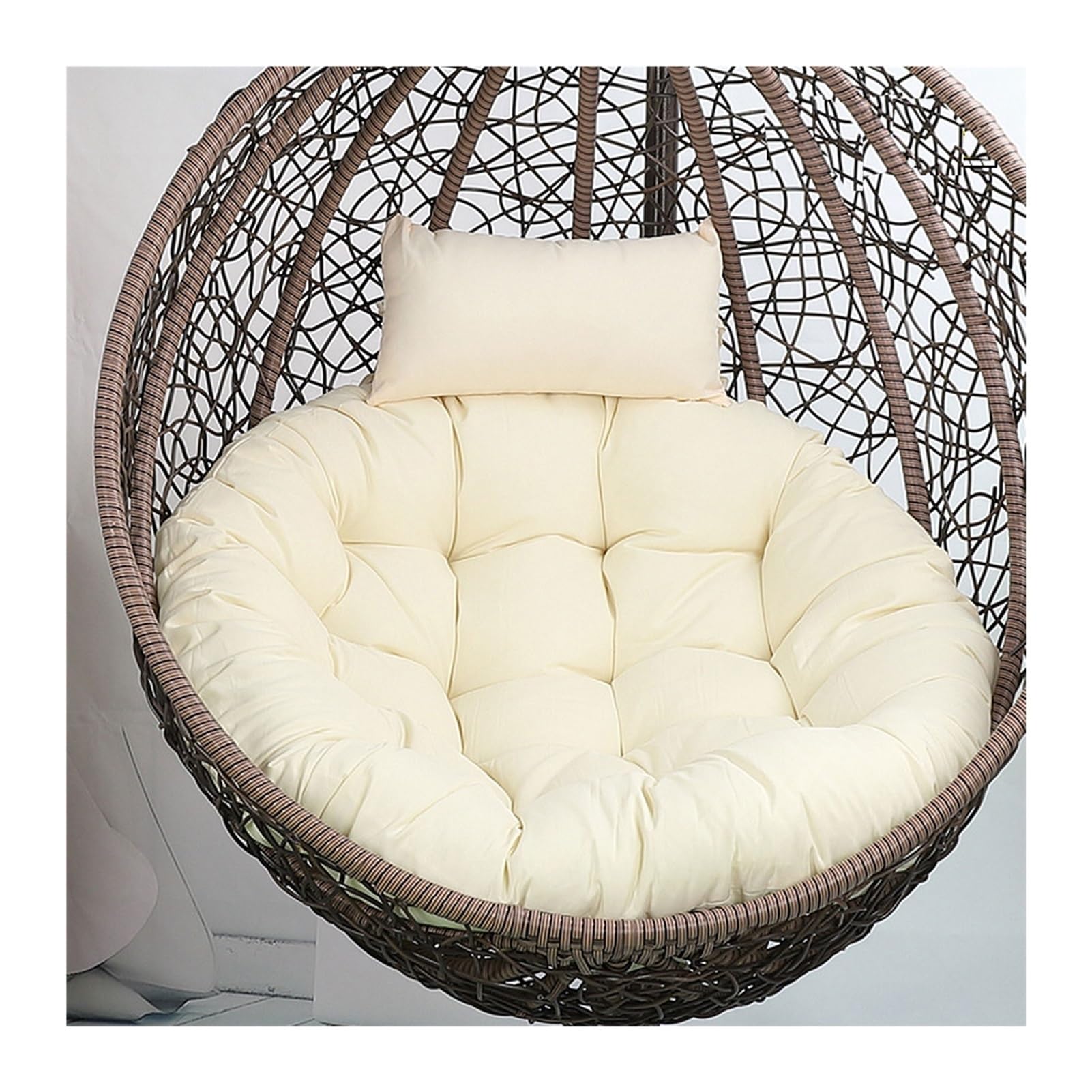 Yahbrra Cushion for Outdoor Hanging Chair, Hanging Basket Cushion, Replacement Cushion for Hanging Chair, Seat Cushion Cushion for Hanging Chair(Beige,115size (diameter: 105cm)) — image 1