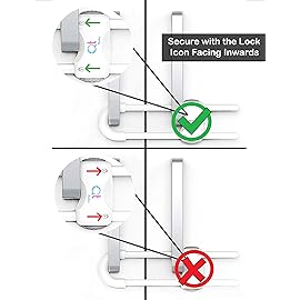QT BABY Baby Proofing Cabinet Locks | Adjustable U Shaped Baby Safety Latches for Drawers, Fridge, Closet |Modern Baby Proofing Cabinet Lock with Extra Secure Lock Buttons (Pack of 8)