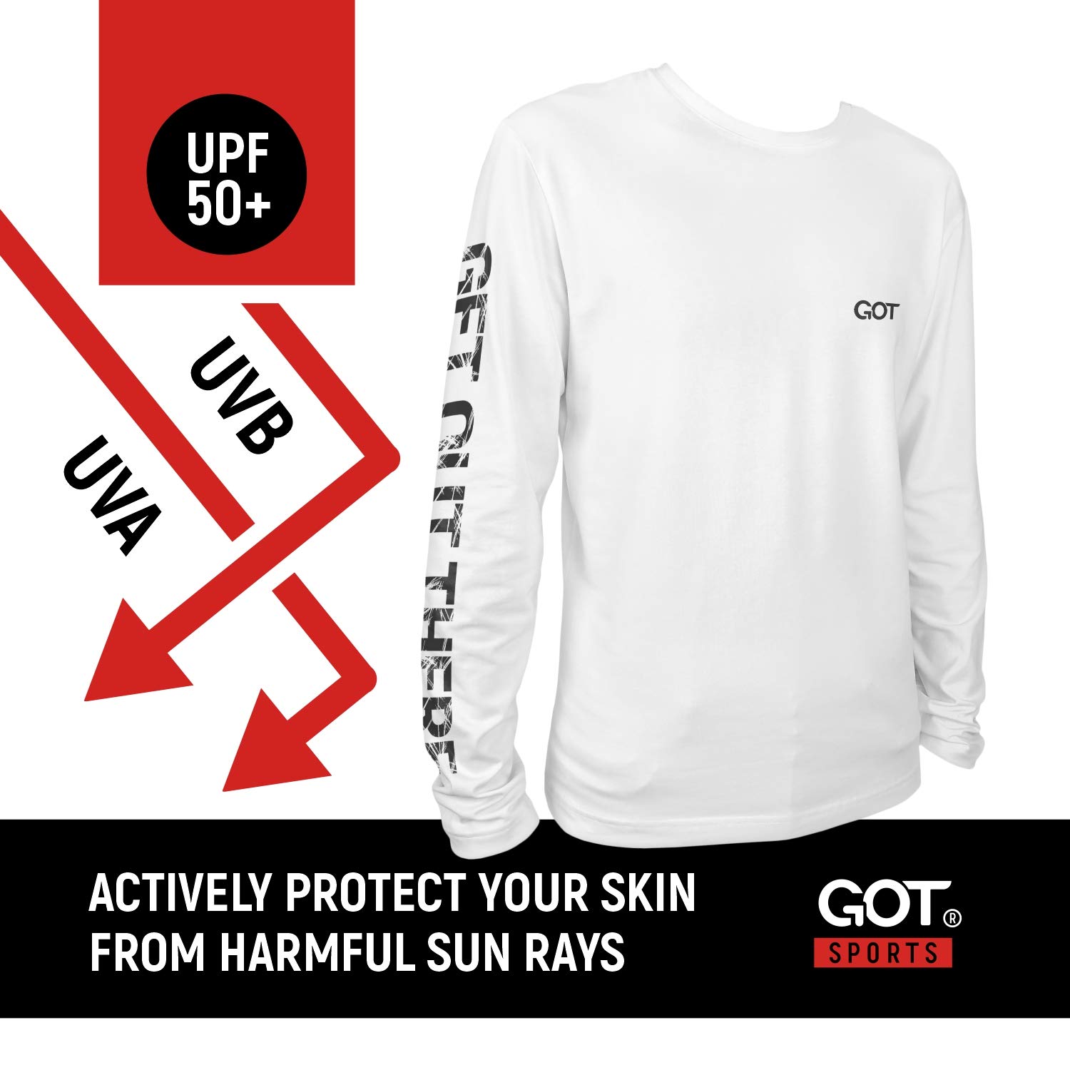 GOT Sports Langärmeliges T-Shirt mit LSF 50+, UV-Schutz, für Damen und Herren, Angeln, Wandern, Laufen