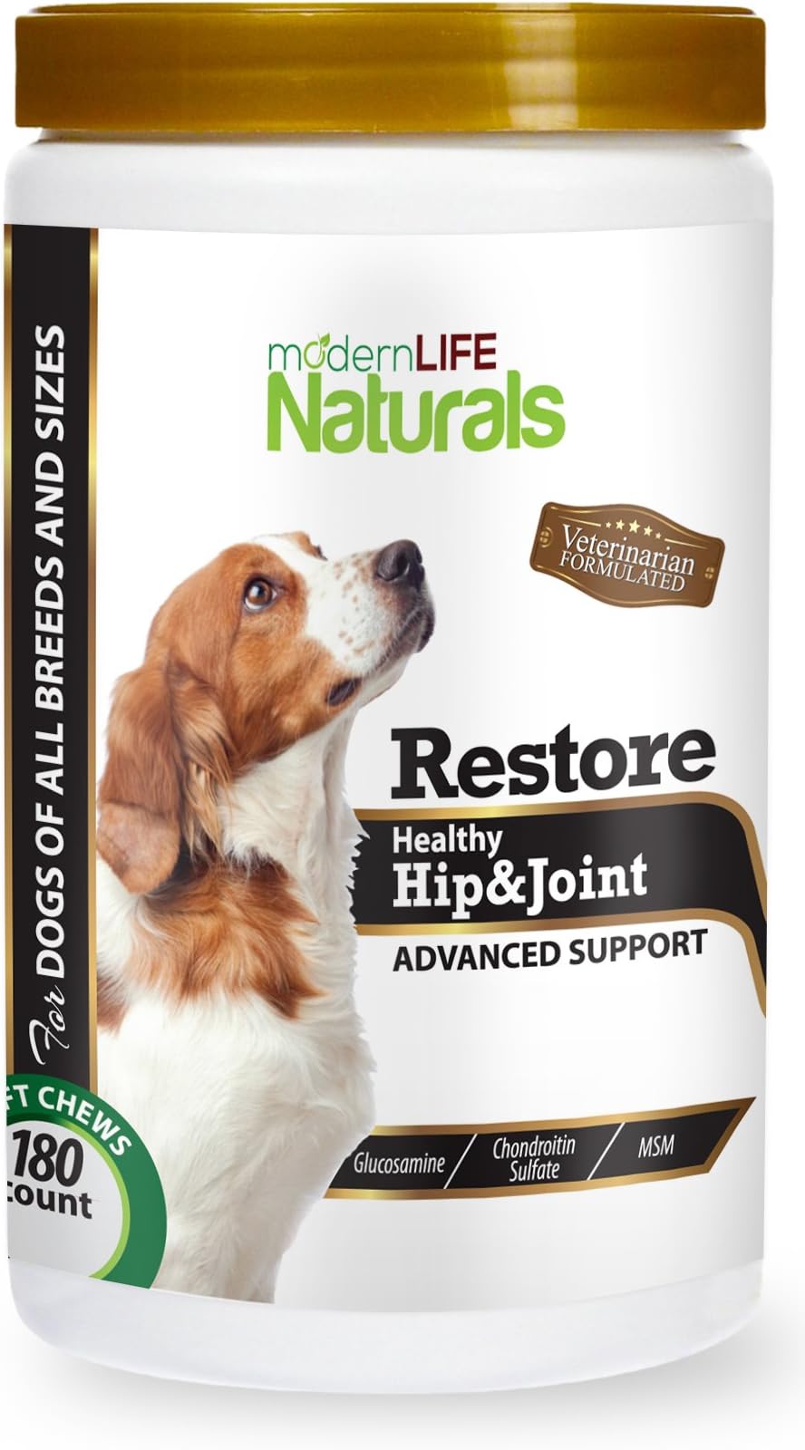 50% OFF Glucosamine Chondroitin with MSM Soft Chews 180 CountRestore Healthy Hip & Joint Advanced Support For Dogs - Veterinarian Formulated with Essential Vitamins & Minerals to Aid Arthritis & Joint Conditions - Industry Leading 110%