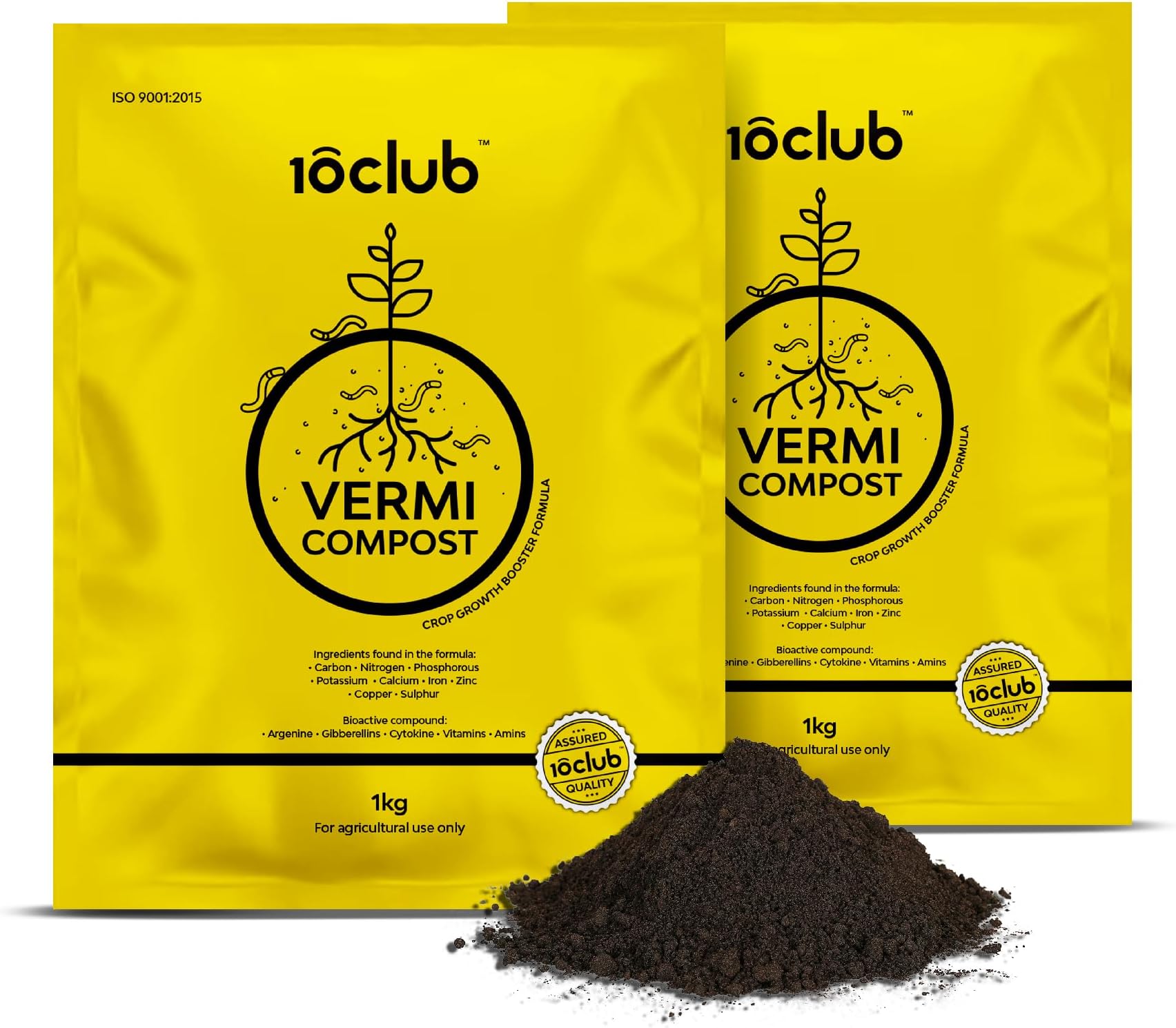Kraft Seeds by 10CLUB Vermicompost - 2kg | Organic Manure for Plants | Fertilizer for Home Gardening | Soil Mix for Pot Plants | Compost Garden Soil | Natural Booster for Flowering Plant