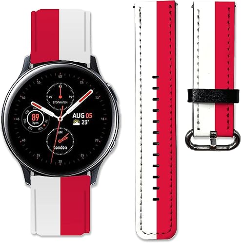 Correa de repuesto de cuero compatible con Samsung Galaxy Watch4 Active 2 Watch4 Classic Active 2 Watch 3 Gear S3 S2 y otros relojes de 20 y 0.866in