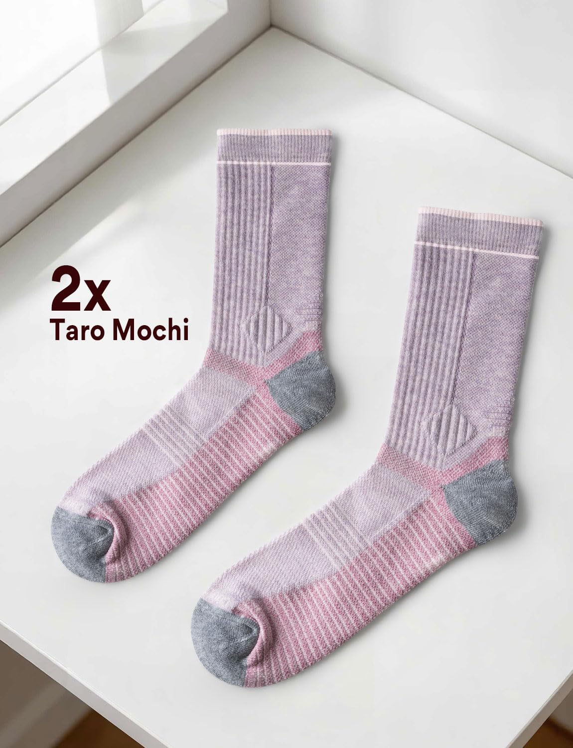 Juclise Sommer Merinowolle Wandersocken für Damen mit Kompression Anti-Blasen-Polsterung atmungsaktiv anti-schweiß
