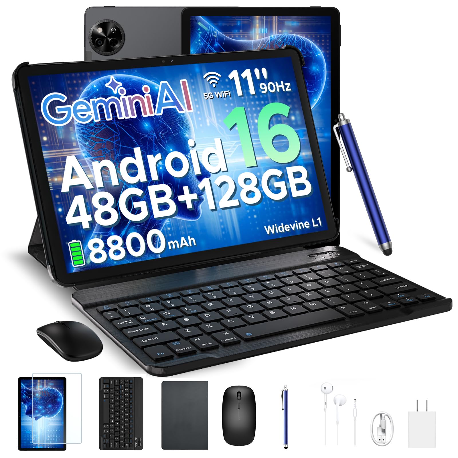 Android16 タブレット 11インチ　T7250 8コアプロセッサ搭載 Amazon.co.jp: 【Android16 11インチ セット版】Android16 タブレット