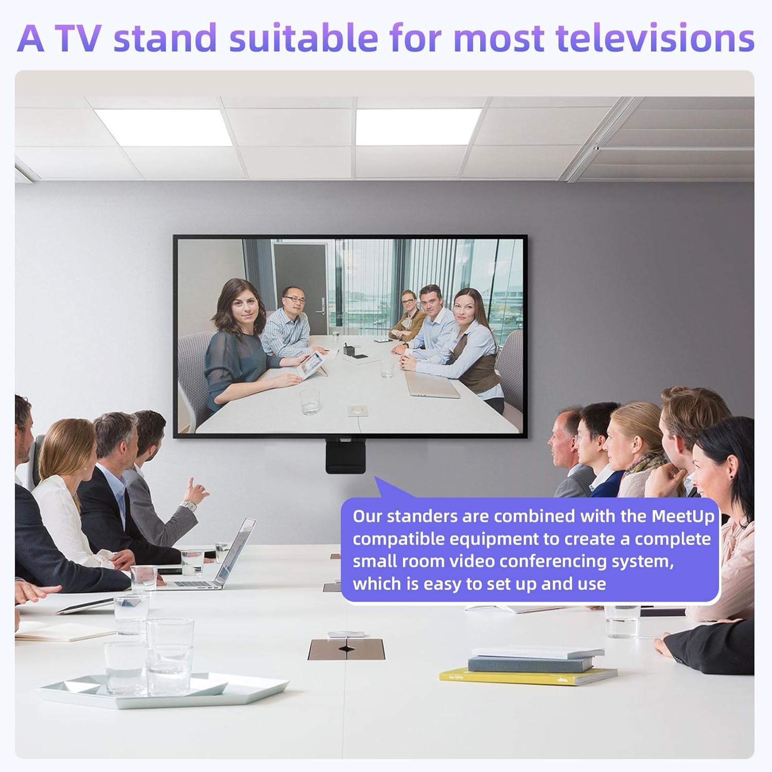 TV Mount for MeetUp HD Video and Audio Conferencing Systems Compatible with Logitech Features Alternating 6mm and 8mm Holes Maximum Size: 55 inches (Diagonal Measurement)