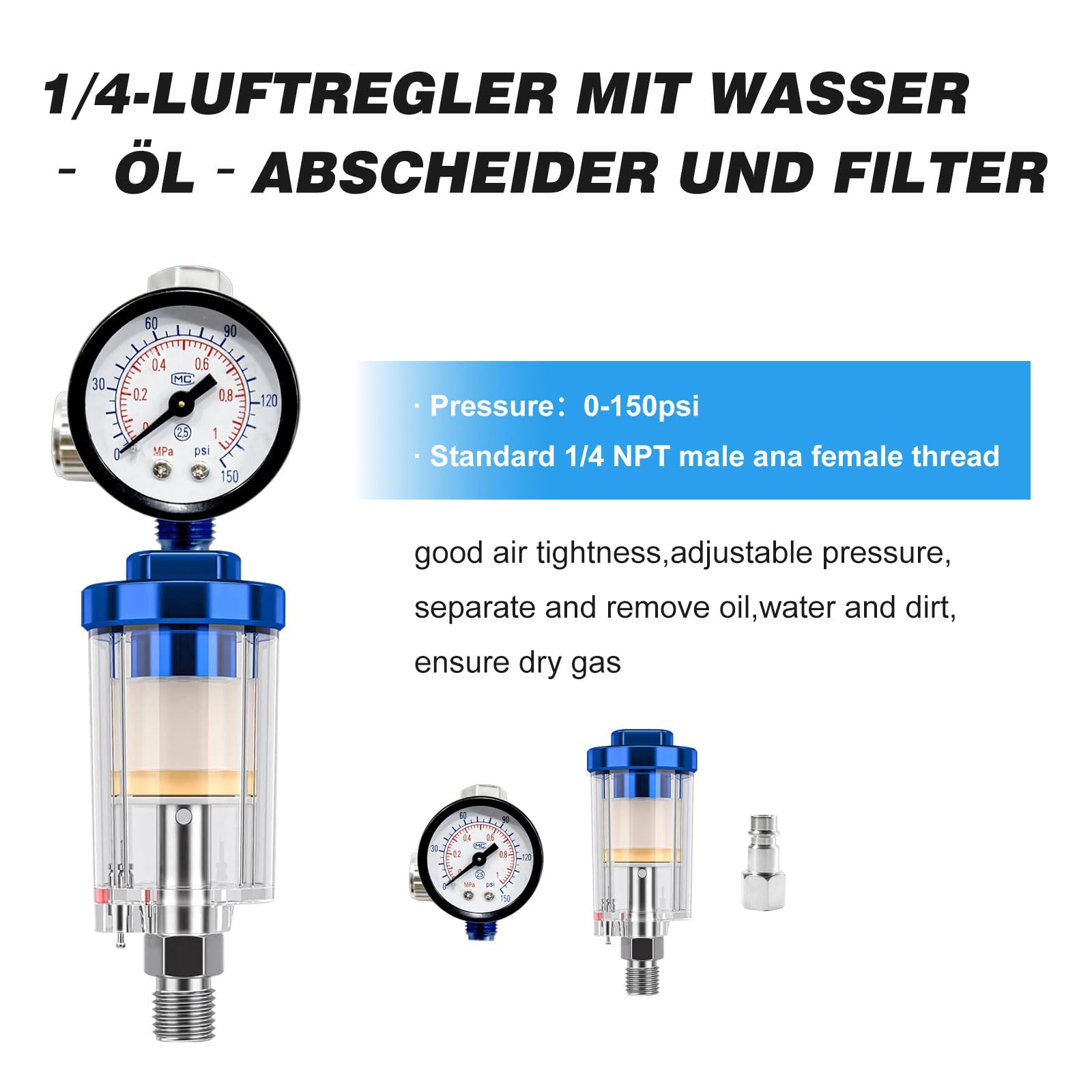 HVLP Fließbecher Lackierpistole Spritzpistole, Premium-Kit mit 1,4/1,7/2,0 mm Düsen & Luftdruckregler, 10x 650ML Mischbecher Farbsprühgerät für Automobilbereich