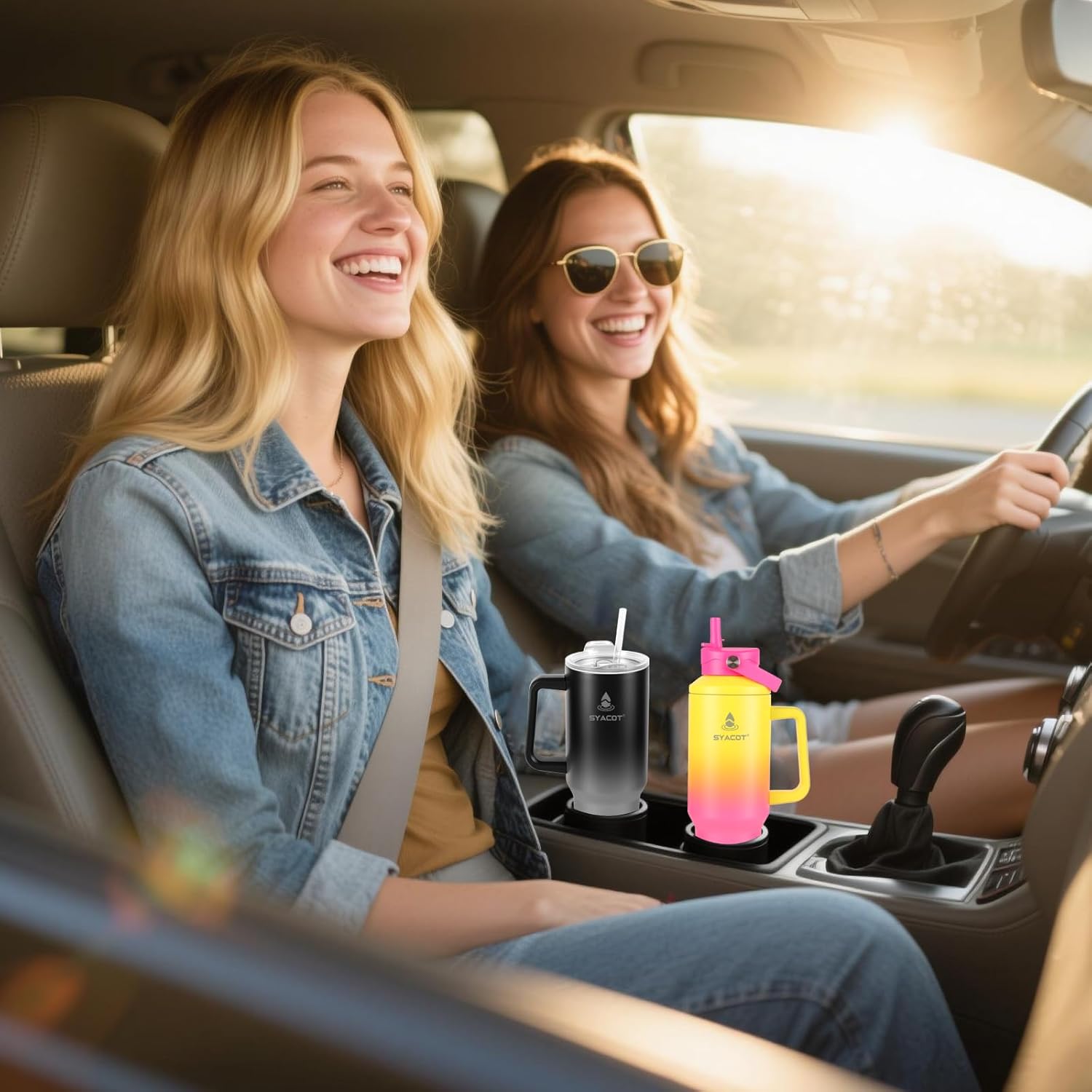 40 oz Tumbler with Handle and Straw or Convert to 40 oz Insulated Water Bottle Fits in Cup Holder. Stainless Steel Metal Water Flask with 2 Lids for Travel,Camping,Gym Sports Coffee Mug Thermal Cup - Image 5