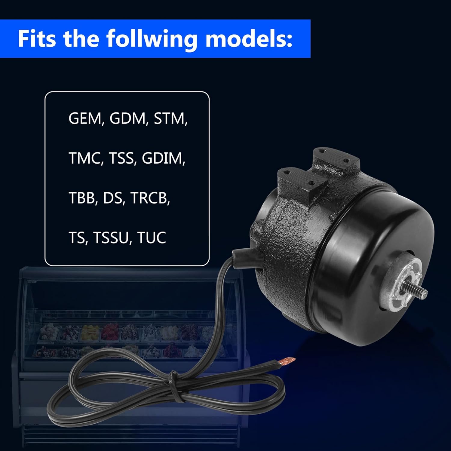 SP-B9HS16 Condenser Fan Motors,800402 Motor,9 W Condenser Motor,Fan Motors for ac Unit Swamp Cooler,SP-B9HS16 9W 115v,115V 9 watt 1550 RPM Fits Model EM, GDM, STM, TMC, TSS