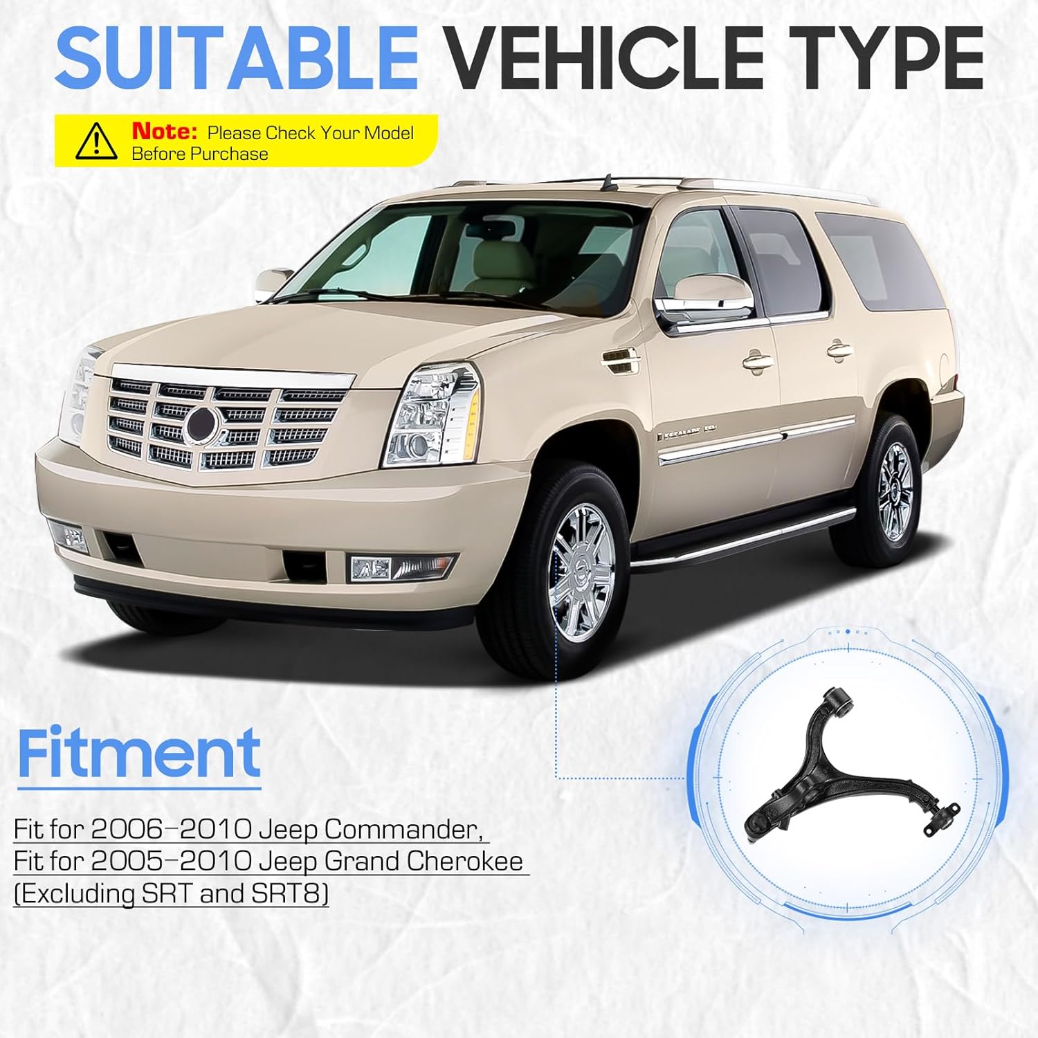 Front Left & Right Lower Control Arms w/Ball Joints Suspension Kit for 2006-2010 Jeep Commander, 2005-2010 Jeep Grand Cherokee MS25170 MS25171 (2PCs)