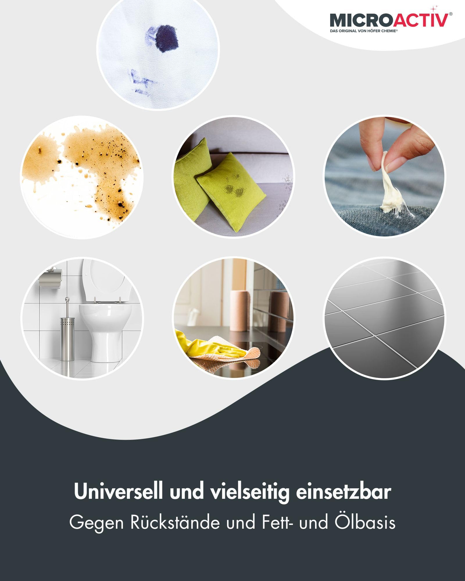 MICROACTIV Orangenöl Reiniger Konzentrat 6 x 1L | Allzweckreiniger & Fettlöser mit frischem Orangenduft - Universalreiniger