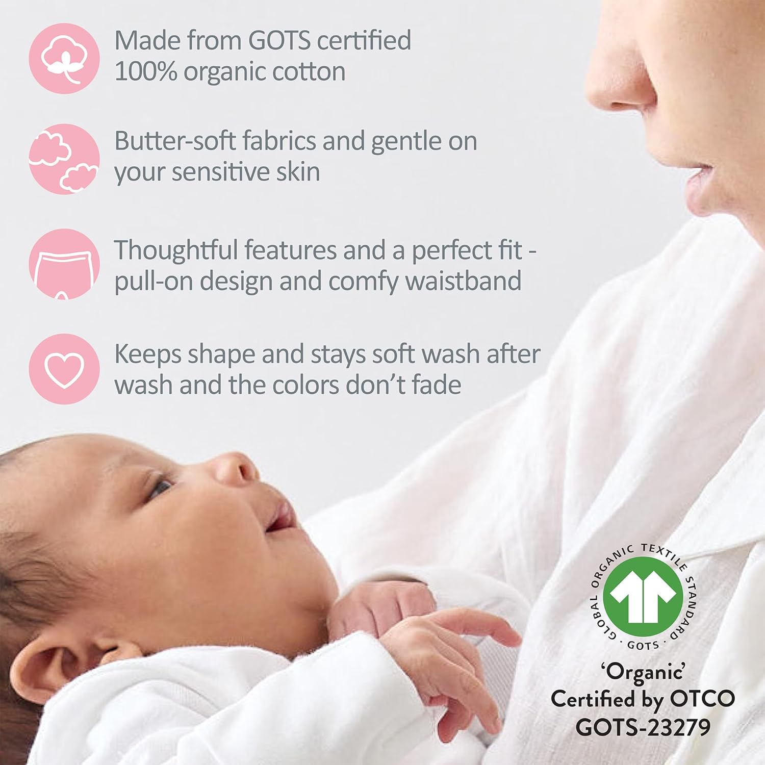 Unisex-Baby Harlowe 3-Pack Pants 100% Organic Cotton for Baby Boys & Girls - Image 4