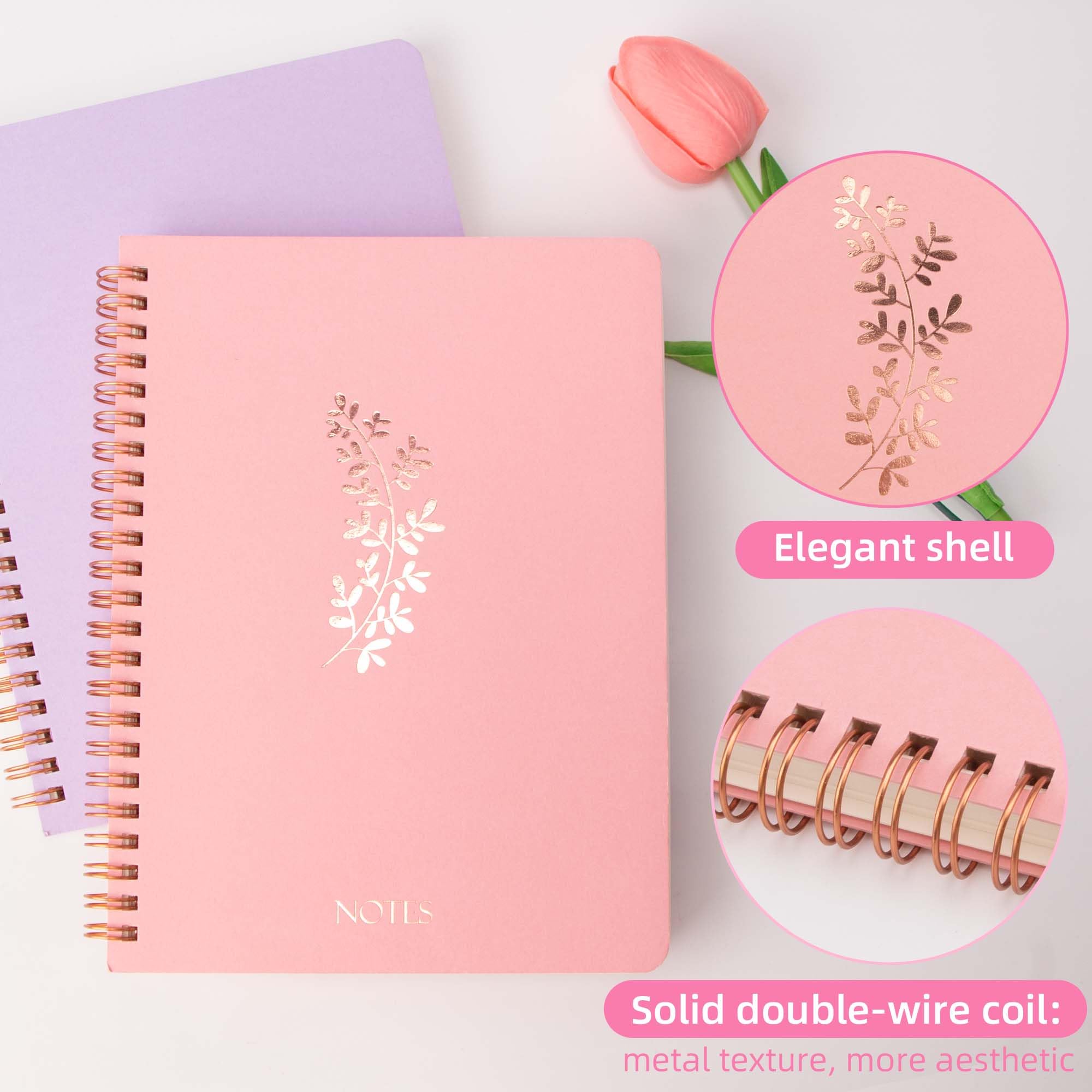 ZenBeya Cute Spiral Notebook A5, Aesthetic Spiral Journal for Women Girls with Pocket & Lined Pages - Image 4