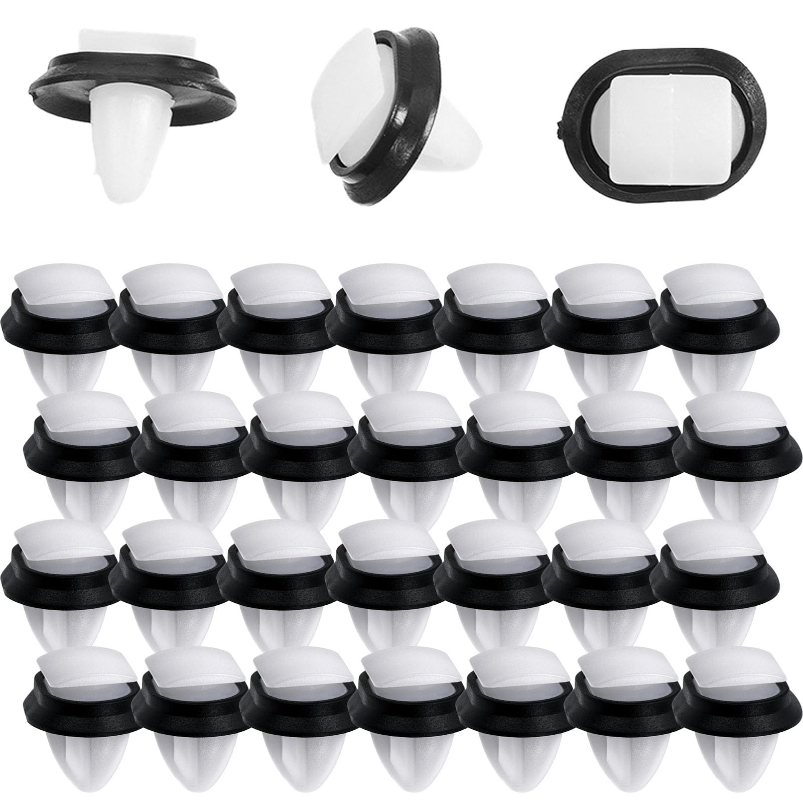 100 Kit Clip Di Fissaggio Auto Universale Con Rondelle，Rivetti in Plastica per Carrozzeria，Clip per Porta Paraurti Interno Autos，Fastener Auto,Rivetti plastica auto