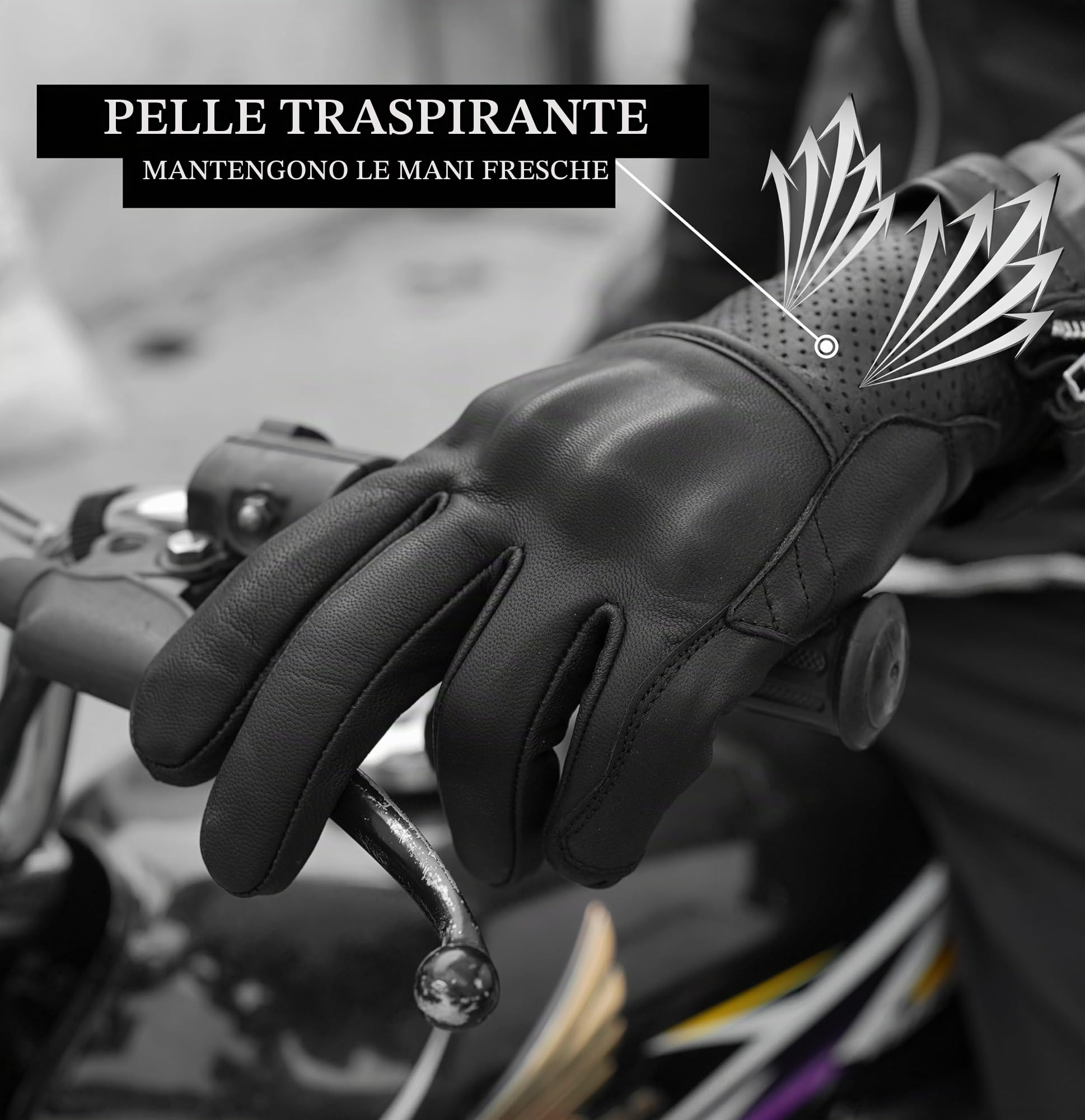 Guanti da moto in pelle di alta qualità, guanti touch screen, guanti da corsa da uomo, guanti da corsa ATV