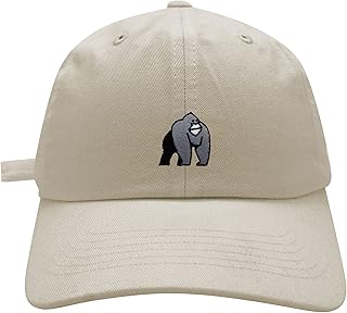 JPAK Ape Baseball Cap Embroidered Cotton Dad Hat - King Kong Orangutan Ivory