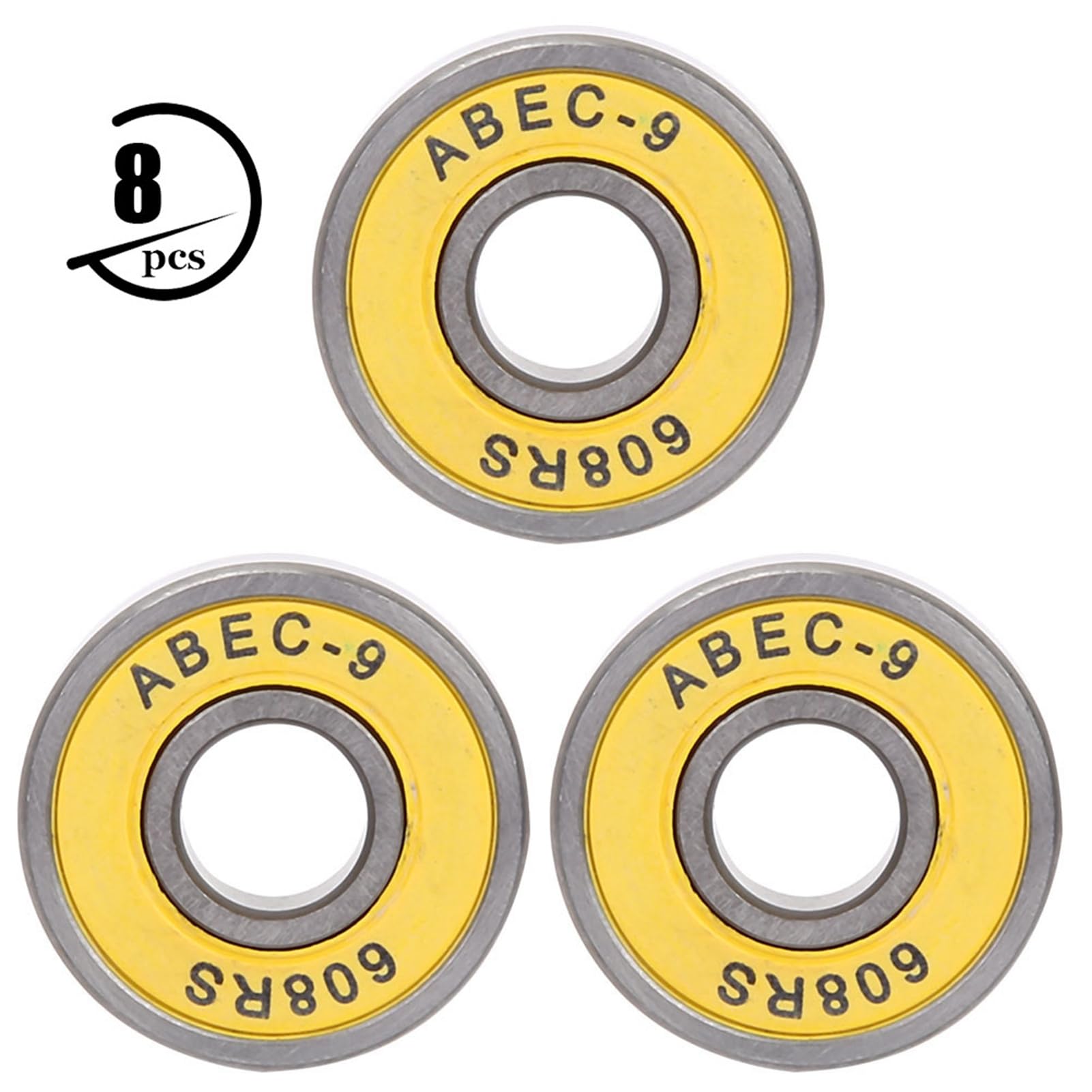 Amazon.co.jp: Xixian 8個 イエロー ABEC-9 スケートボード スクーター
