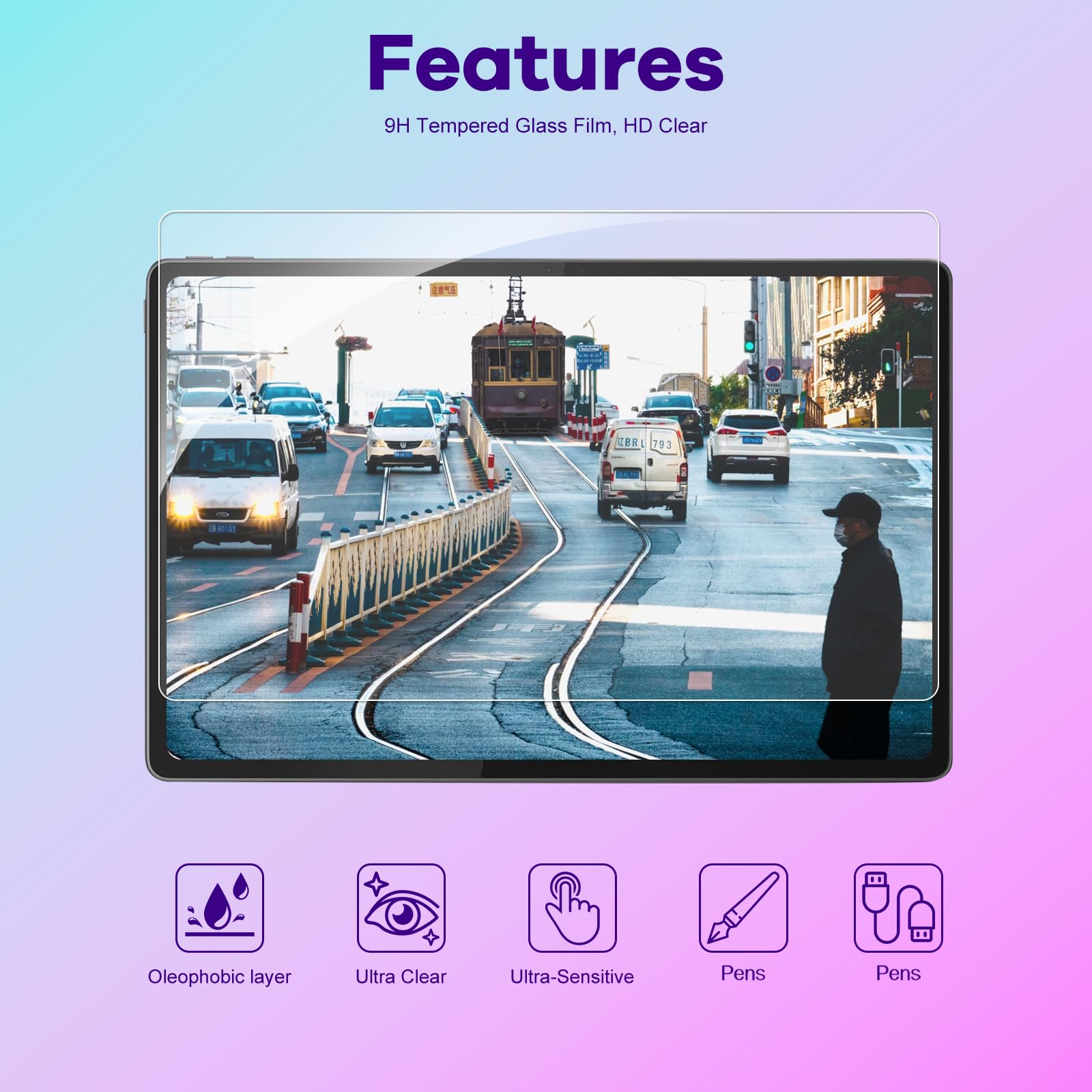 Pellicola in Vetro Temperato 9H per Lenovo Idea Tab 11" 2025, Antigraffio HD-Clear, 2 Pezzi