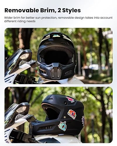 Miniatura 5 de ILM Casco de motocross para jóvenes con calcomanías, casco ATV para niños, motocross, BMX, motocicleta todoterreno con gafas, guantes, máscara DOT