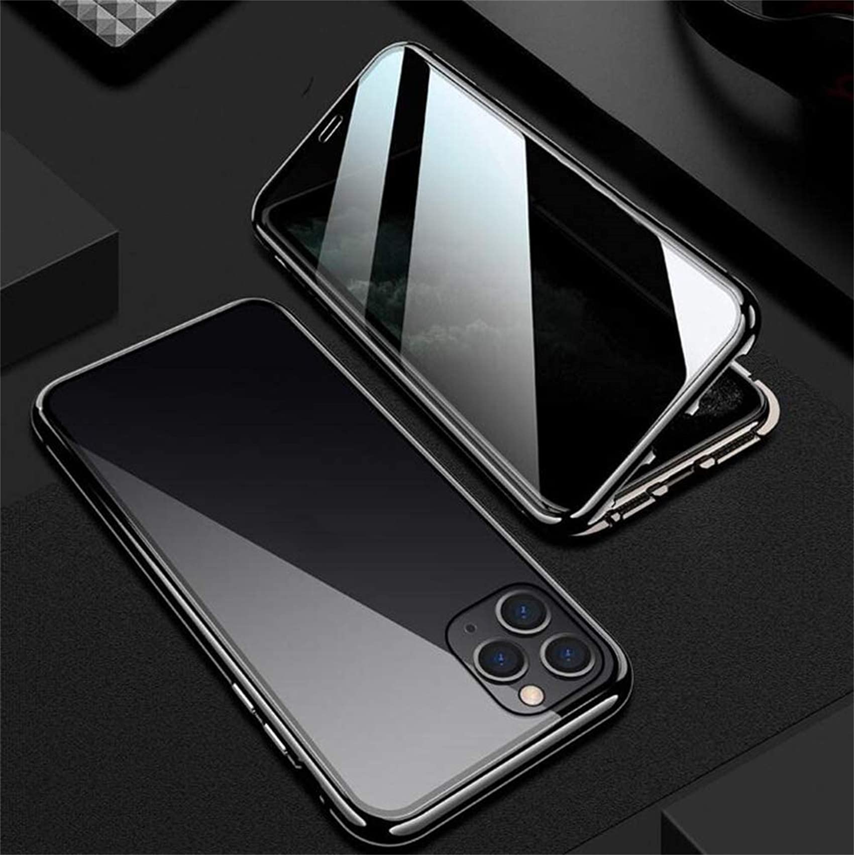 iPhone 12 Cover Anti Spy Case Doppia Faccia in Vetro
