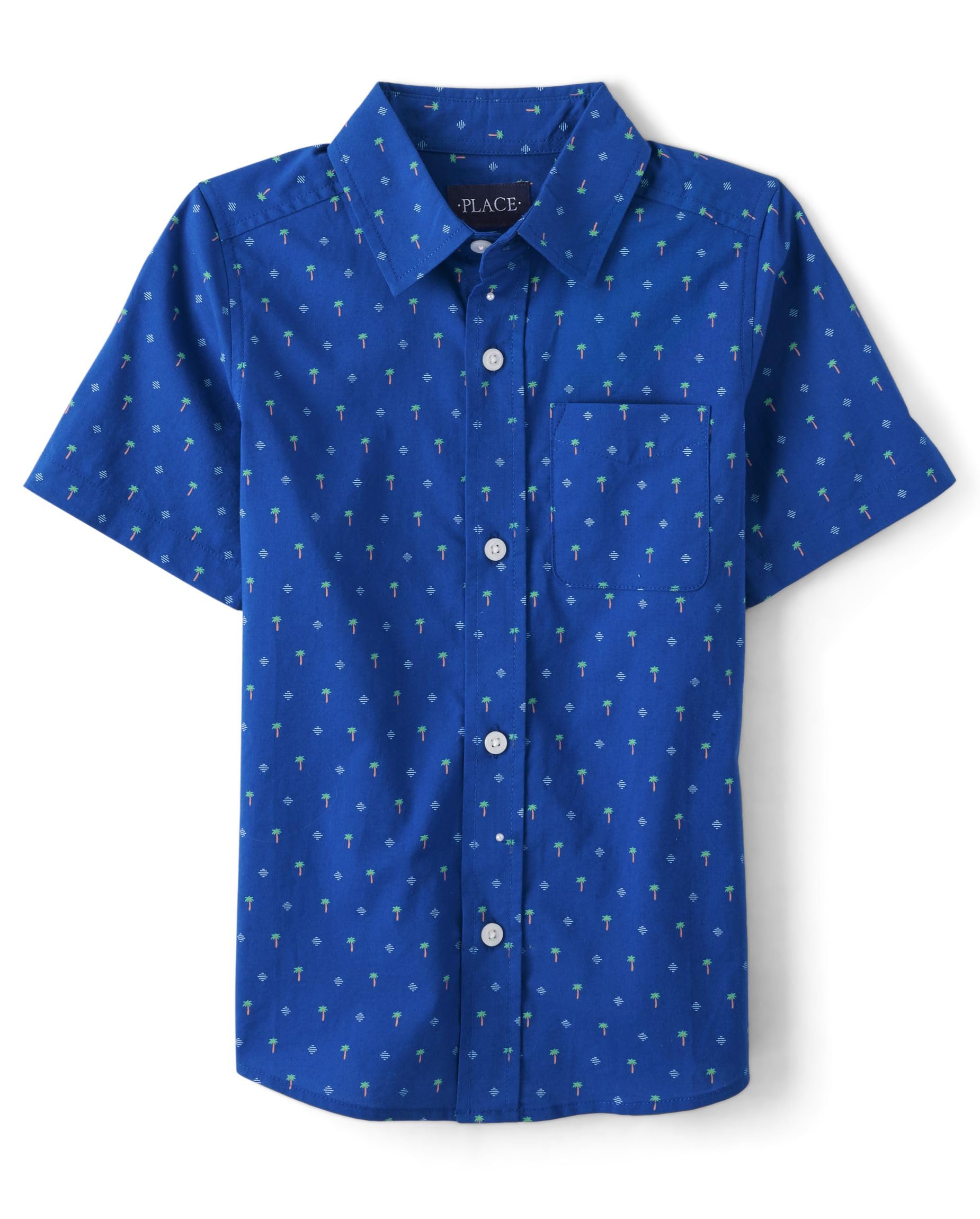 The Children's Place boys Short Sleeve Button Up Shirt