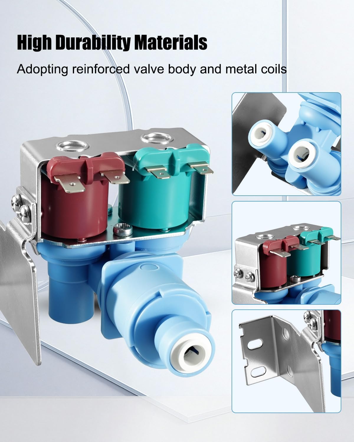 W10822681 Refrigerator Water Valve Part Fit for Whirlpool Maytag KitchenAid Jenn-Air Amana Magic Chef Admiral, Inlet Valve Kit with Water Pipe Replace W10408180 2188623 2188709 2212374 2304834