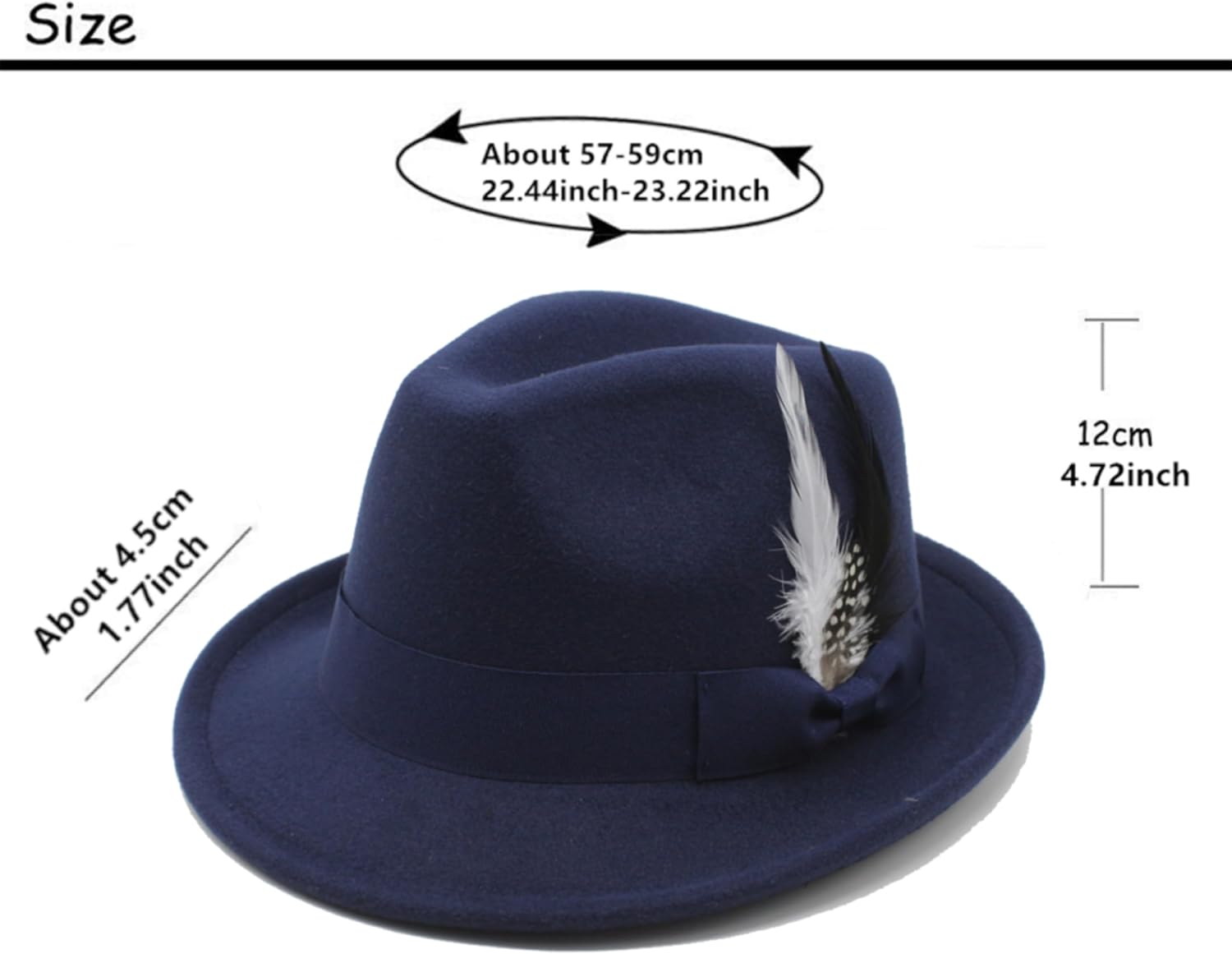 LIDHAY Classic Fedora Hats for Men & Women Vintage Style Short Brim Felt Hat Panama Fedora Hats with Bands - Image 2