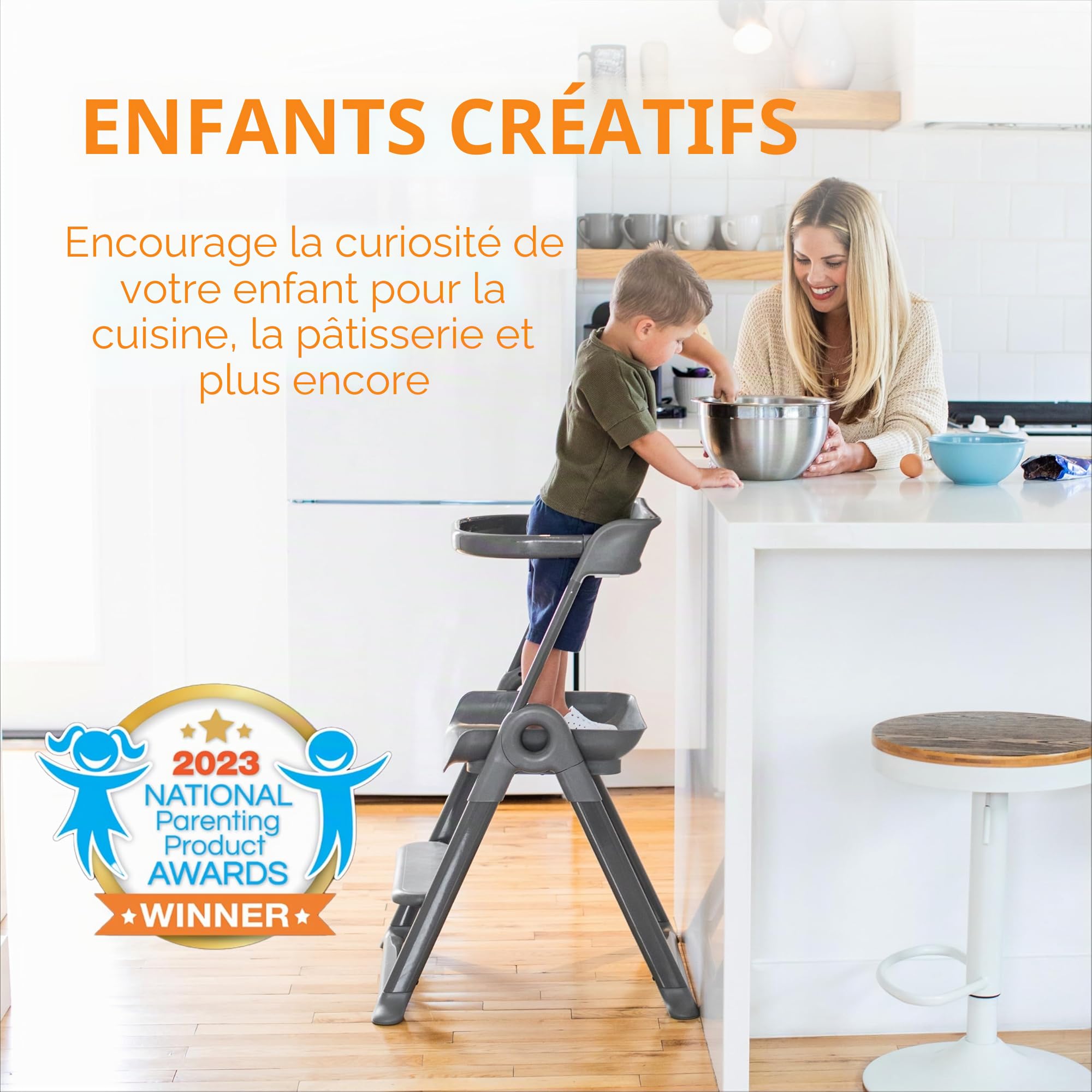 Boon Pivot Toddler Tower Folding Step Stool for Kids 21.75x22.75x34.75 Montessori Kitchen Helper