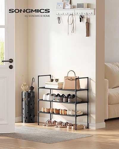 Miniatura 2 de SONGMICS Estante para zapatos de 3 niveles, almacenamiento de zapatos para pasillo y armario, delgado y que ahorra espacio, marco de metal, estantes