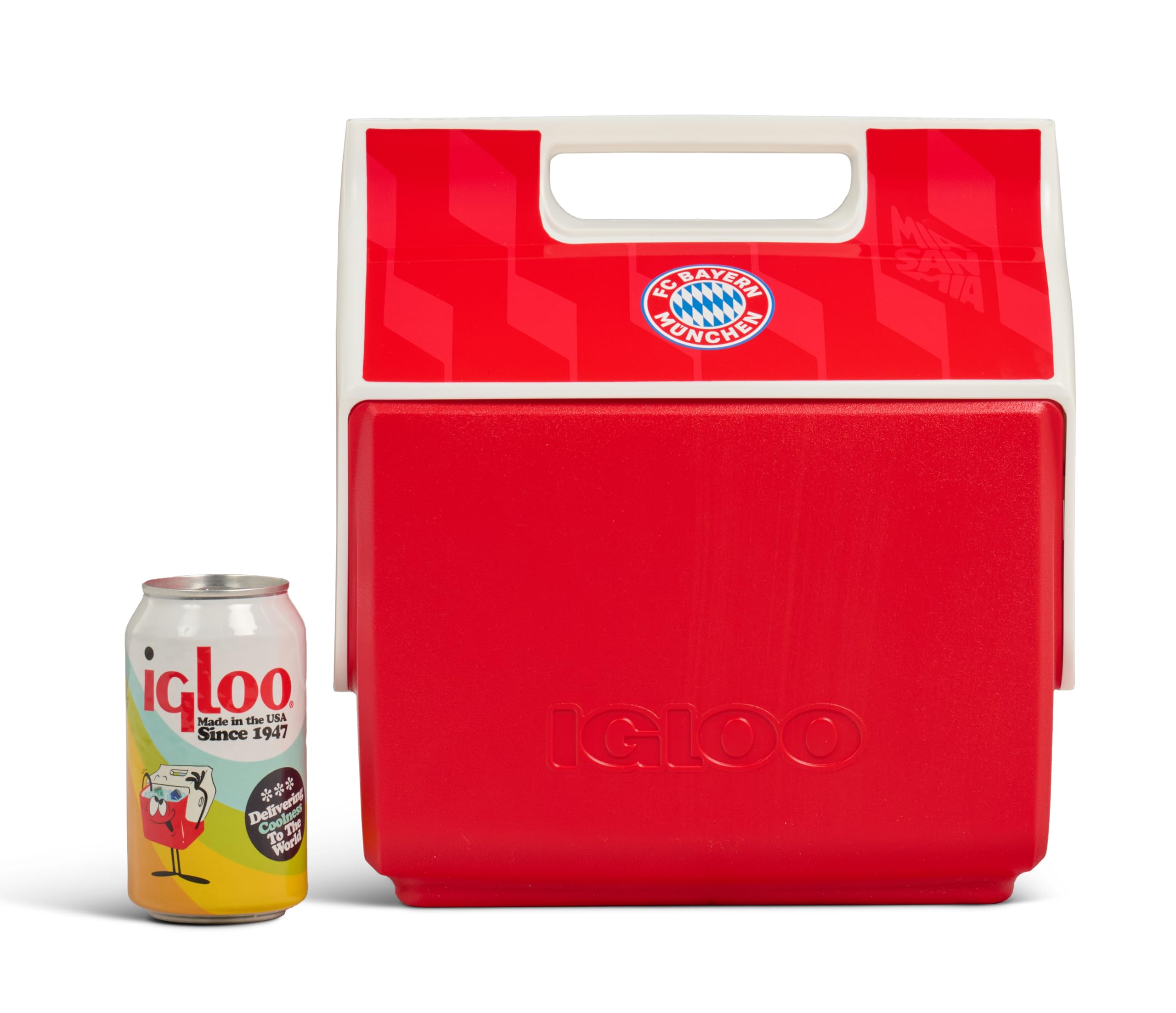 IGLOO Playmate borsa termica - FC Bayern München - articolo ufficiale con licenza, borsa frigo rossa, 6 litri