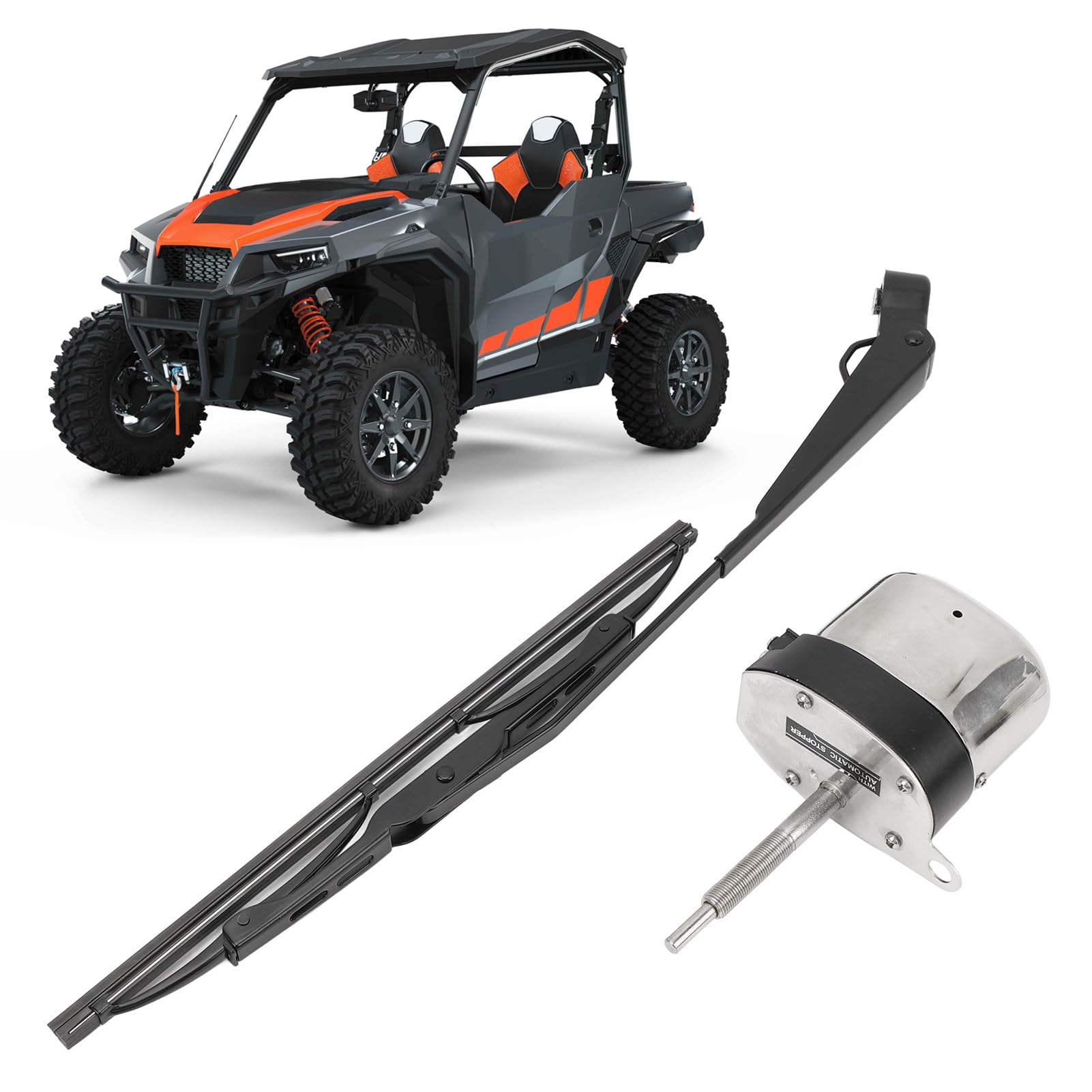 Kit de Moteur D'essuie-glace Rotatif 12V 105 °, Kit de Moteur D'essuie-glace électrique Universel pour Tracteur Bateau de Pêche ATV UTV