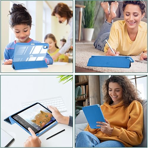 Vista 145 de ProCase Funda para iPad (A16) de 11ª generación de 11 pulgadas 2025/10ª generación de 10.9 pulgadas 2022 con soporte para lápices, funda híbrida Azul