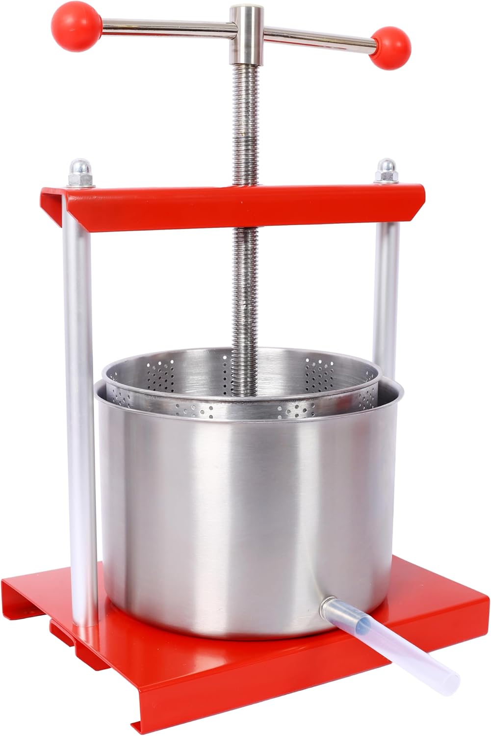 Fruit Wine Manual Press: 0.8 Gallon Stainless Steel Barrel Press Machine for Juice & Vegetable - Multifunctional Home Use Wine & Olive Oil Making Tool for Adults