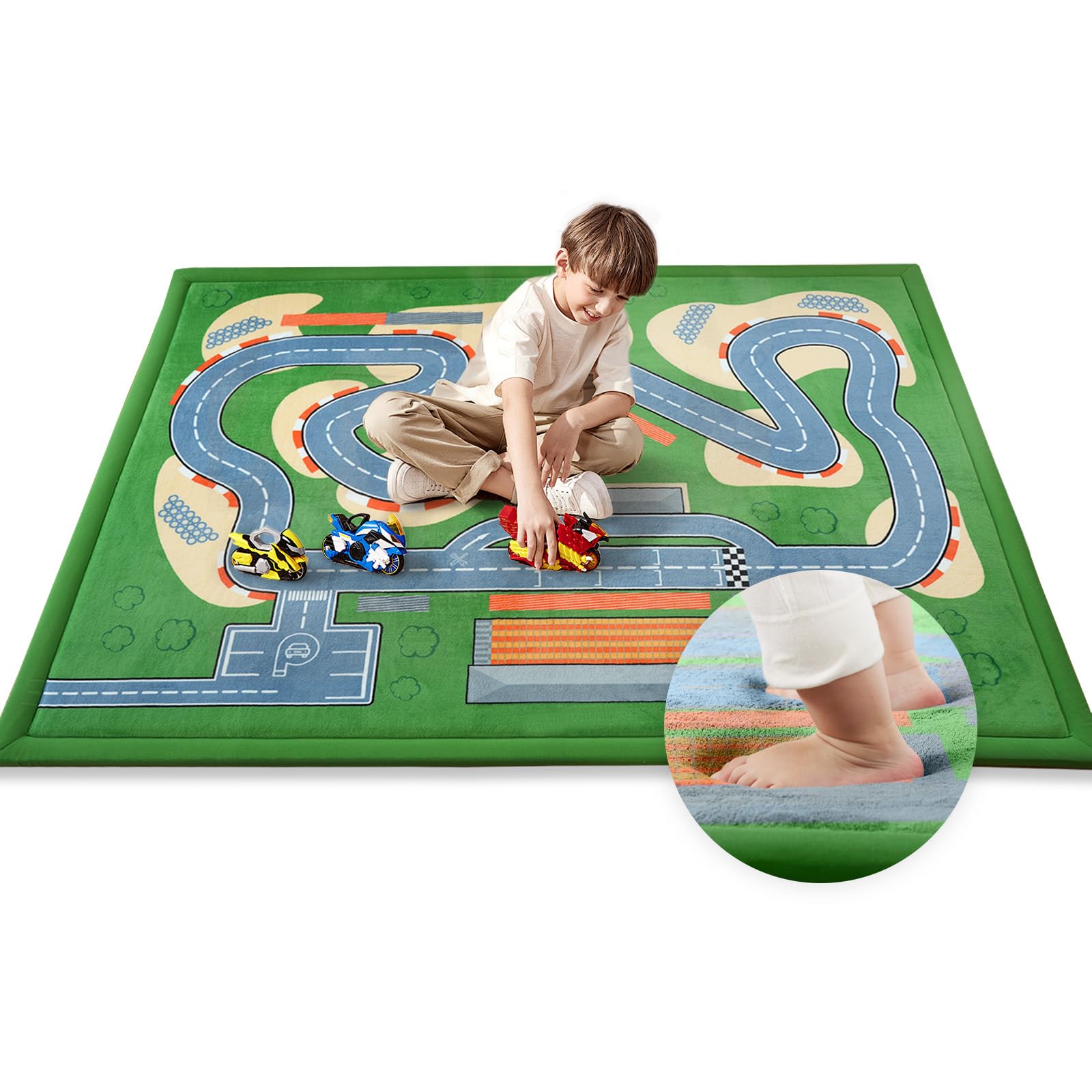 PaPaMat Race Track Playmat Rug, 1.3