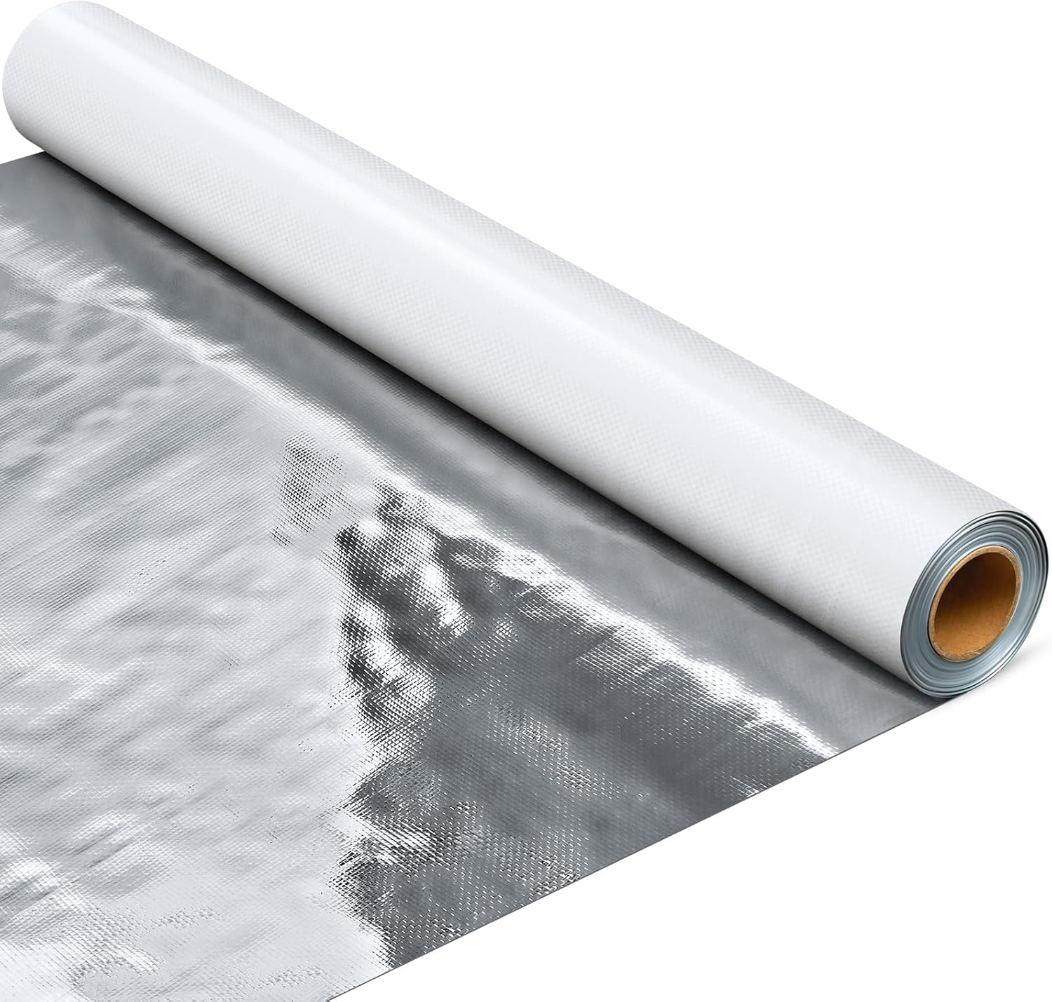 Ireer 4ft *125ft Radiant Barrier Insulation Roll Attic Reflective Commercial Grade Heavy Duty Foil Insulation Cover Roll Wrap for Garage Door Roof House Cold Storage