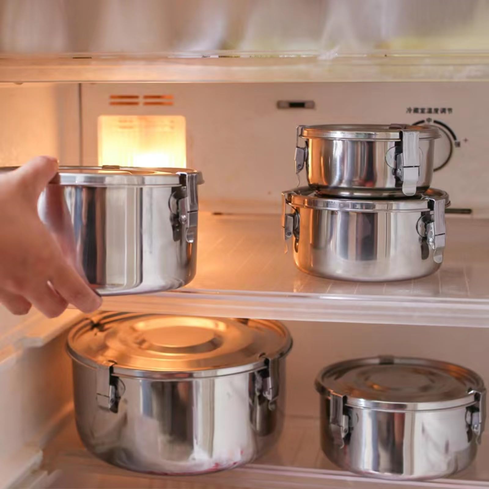 Amazon｜ステンレス製 食品保存容器 キムチ保存容器 臭い防止 シール