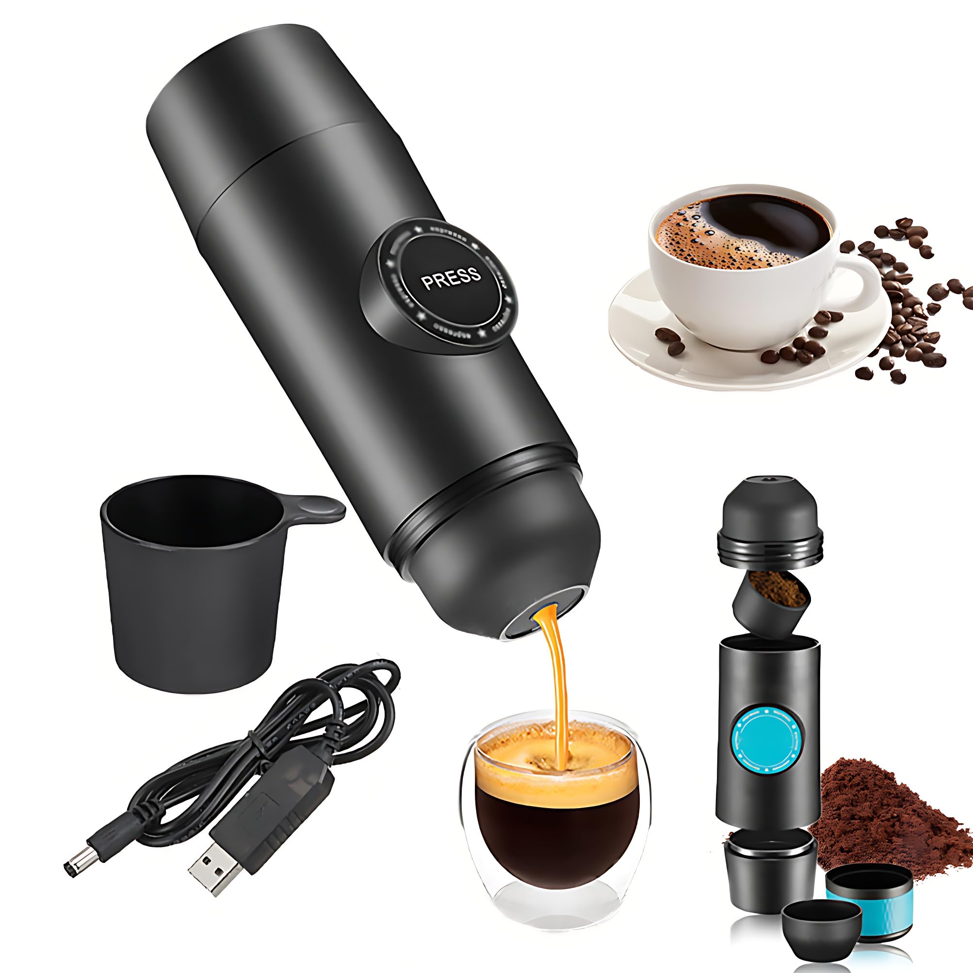 Machine à expresso portable compatible capsules et café moulu