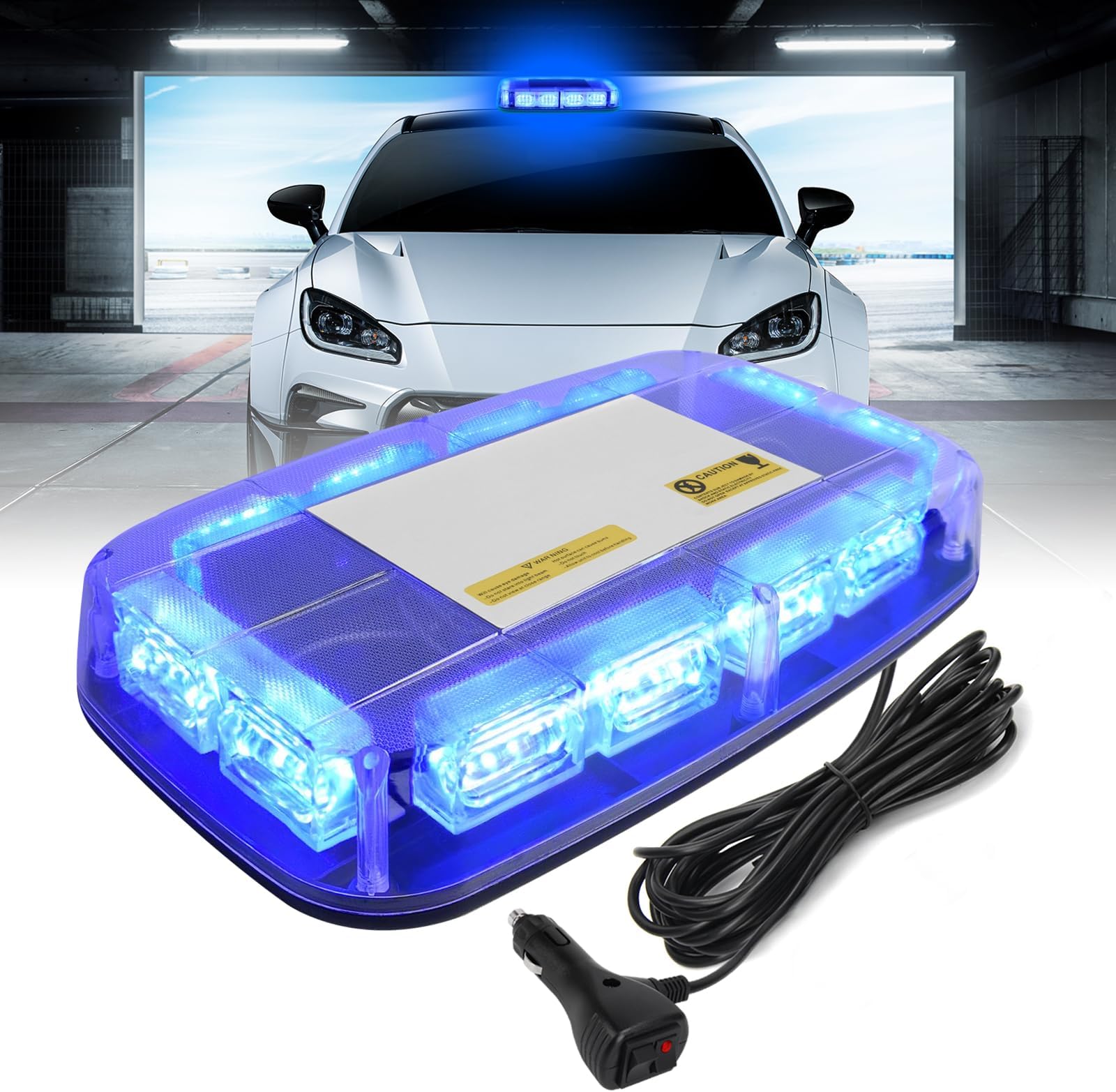 I LITTON Blue Flashing Beacon Light, 48LED Blue Strobe Light with