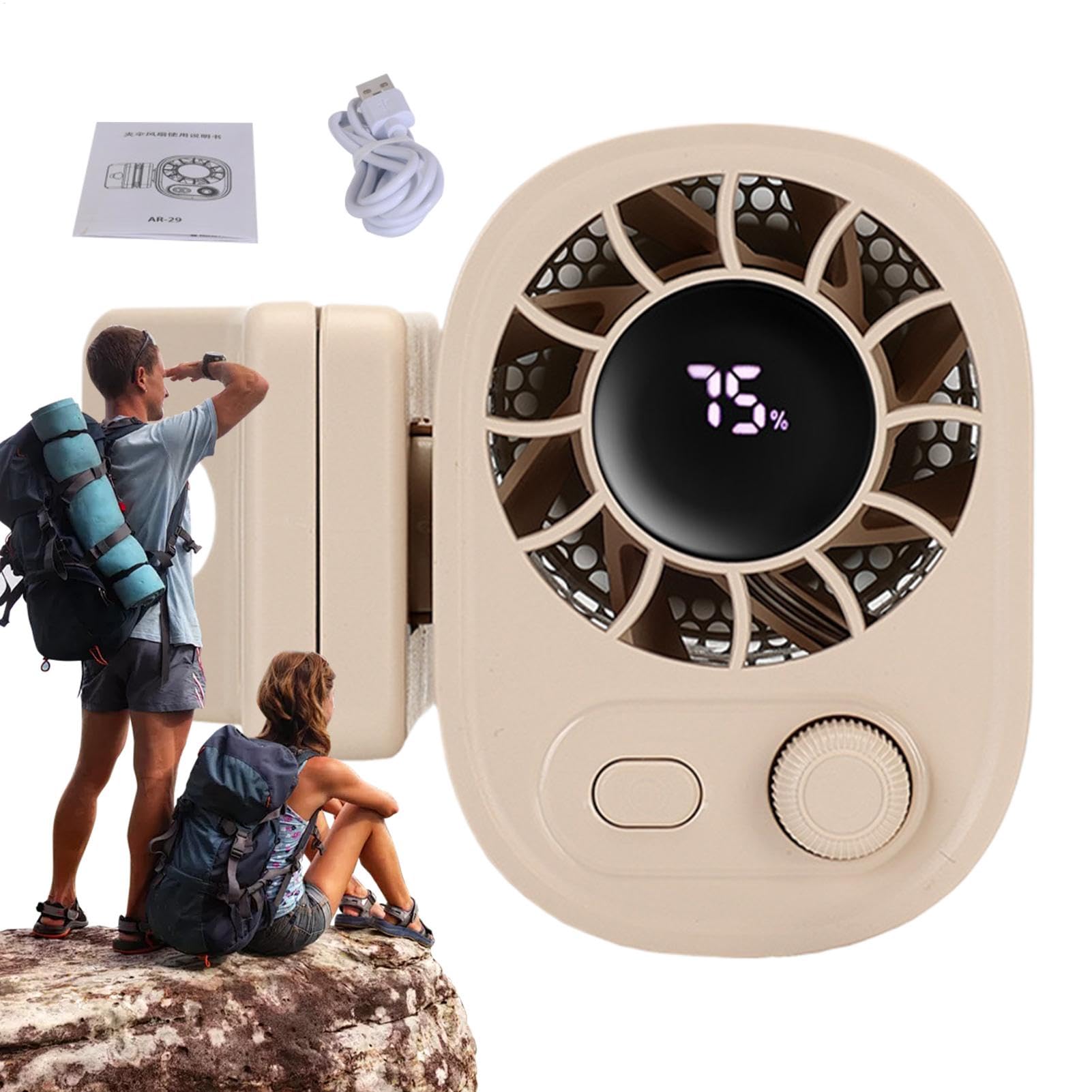 Ventilador personal portátil con clip de fijación, batería de 1800mAh y potente giro de 360°