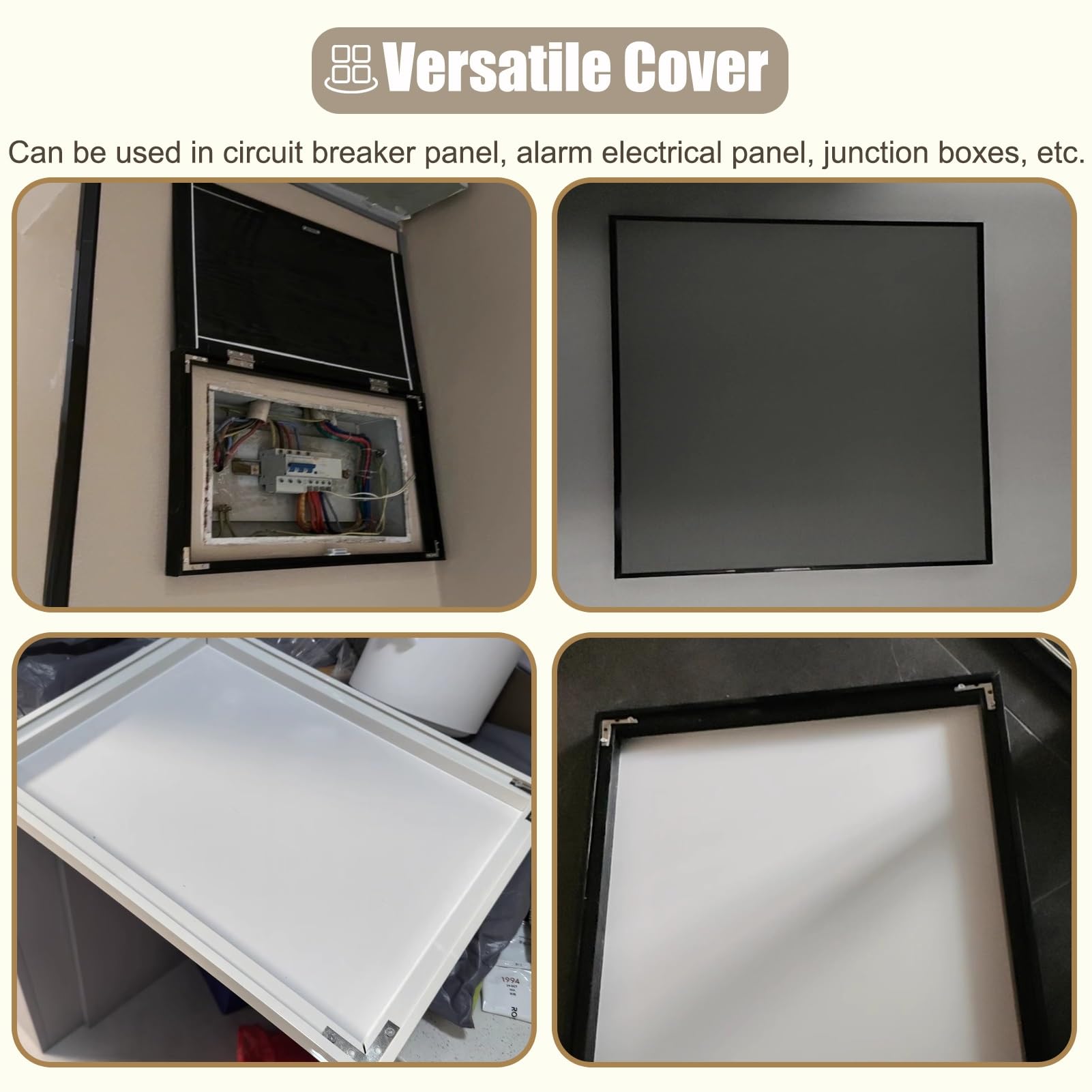 Copri Cassaforte a Muro Copertura Decorativa per Scatola Interruttori Nascosta per Homeline, Copertura per Contatore Elettrico da Esterno in Legno e PVC, Coperchio a Riba