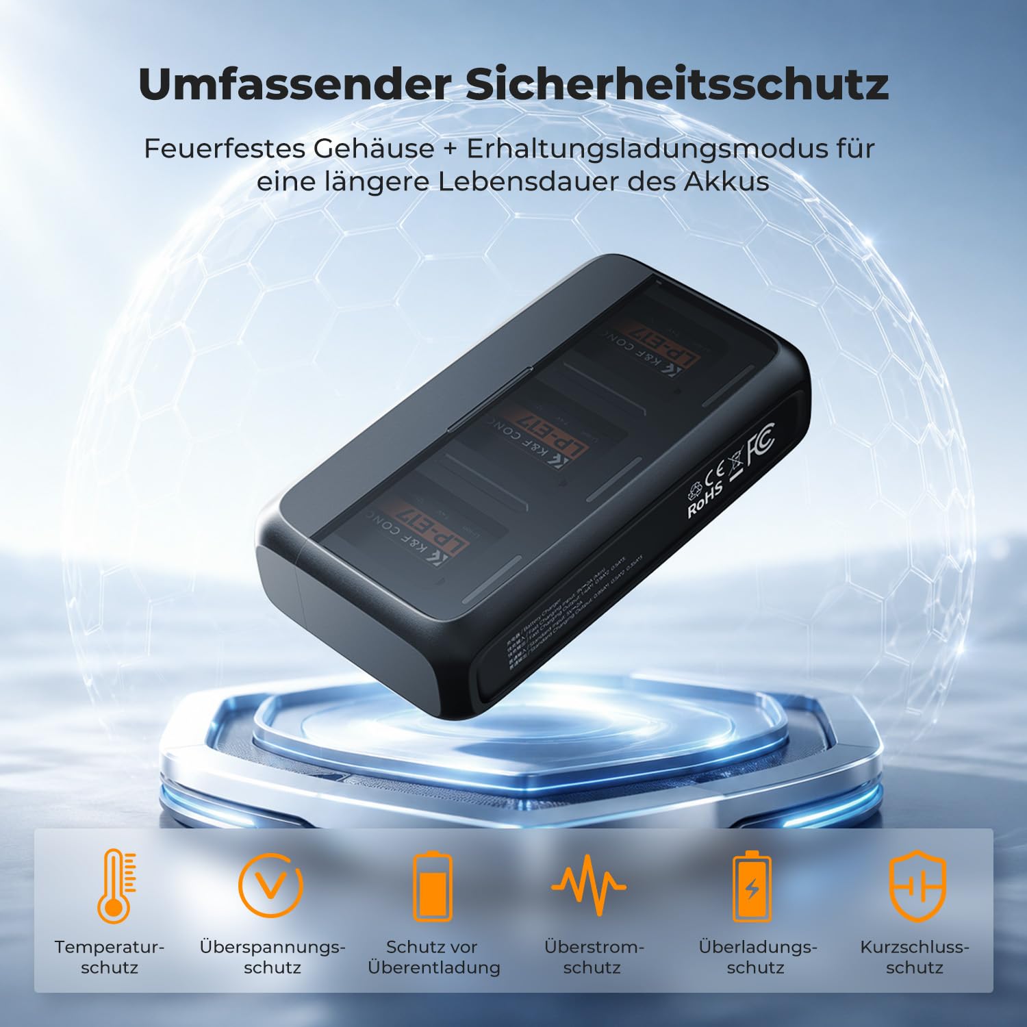 K&F CONCEPT LP-E17 Akku 1250mAh (3er Pack) mit 20W LED PD Schnellladegerät Kompatibel mit Canon EOS R50 R100 RP R10 R8, Powershot V1, T8i T7i T6i T6s SL2 SL3 M3 M5 M6 200D 750D 760D 800D 8000D