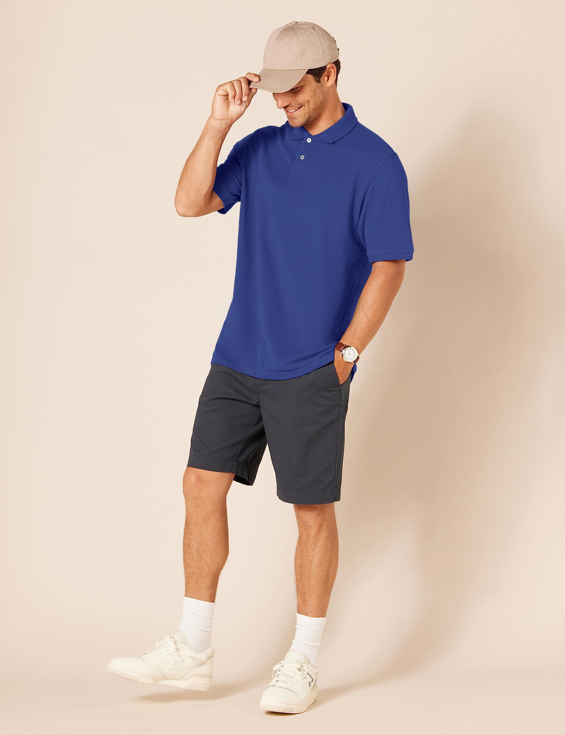 Amazon Essentials Polo de Algodón Piqué Manga Corta Corte Estándar Hombre Tallas Grandes