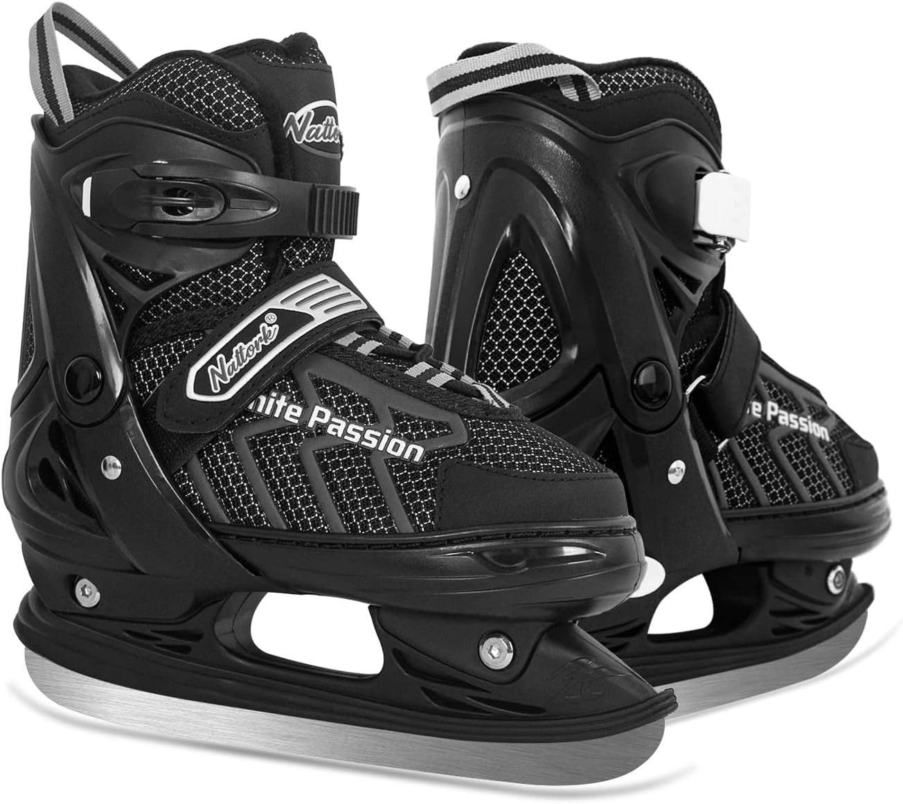 MammyGol Adjustable Ice Skating Shoes for Kids, Boys and Girls, Gray Ice Skates Size Small Hockey Lace-Up Skate for Beginner : Sports & Outdoors