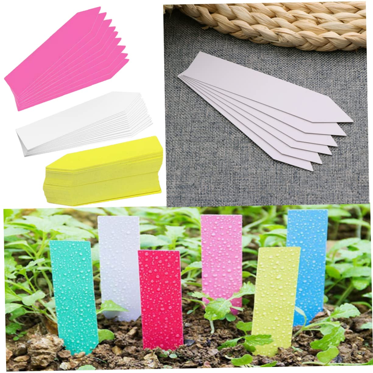 TOYANDONA 2 Sätze Bunte Garten Pflanzenlabels Multifunktionale Pflanzenschilder Kunststoff Wetterfest Für Pflanzenmanagement 300 Stück * 2