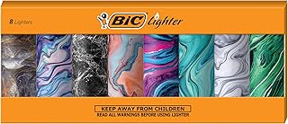 BIC Maxi Pocket Lighter, Special Edition Marble Collection, Assorted Unique Lighter Designs, 8 Count Pack of Lighters (Colors May Vary)